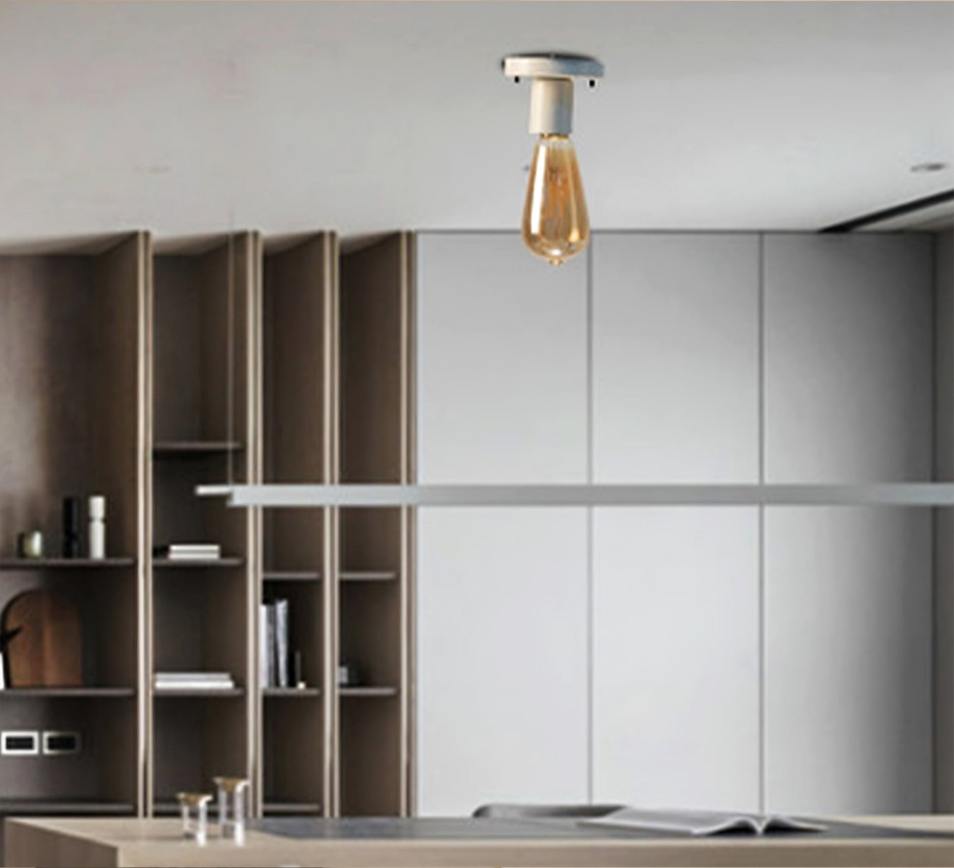 Ceiling lamp with white round base - Vitrine Furniture - Lighting