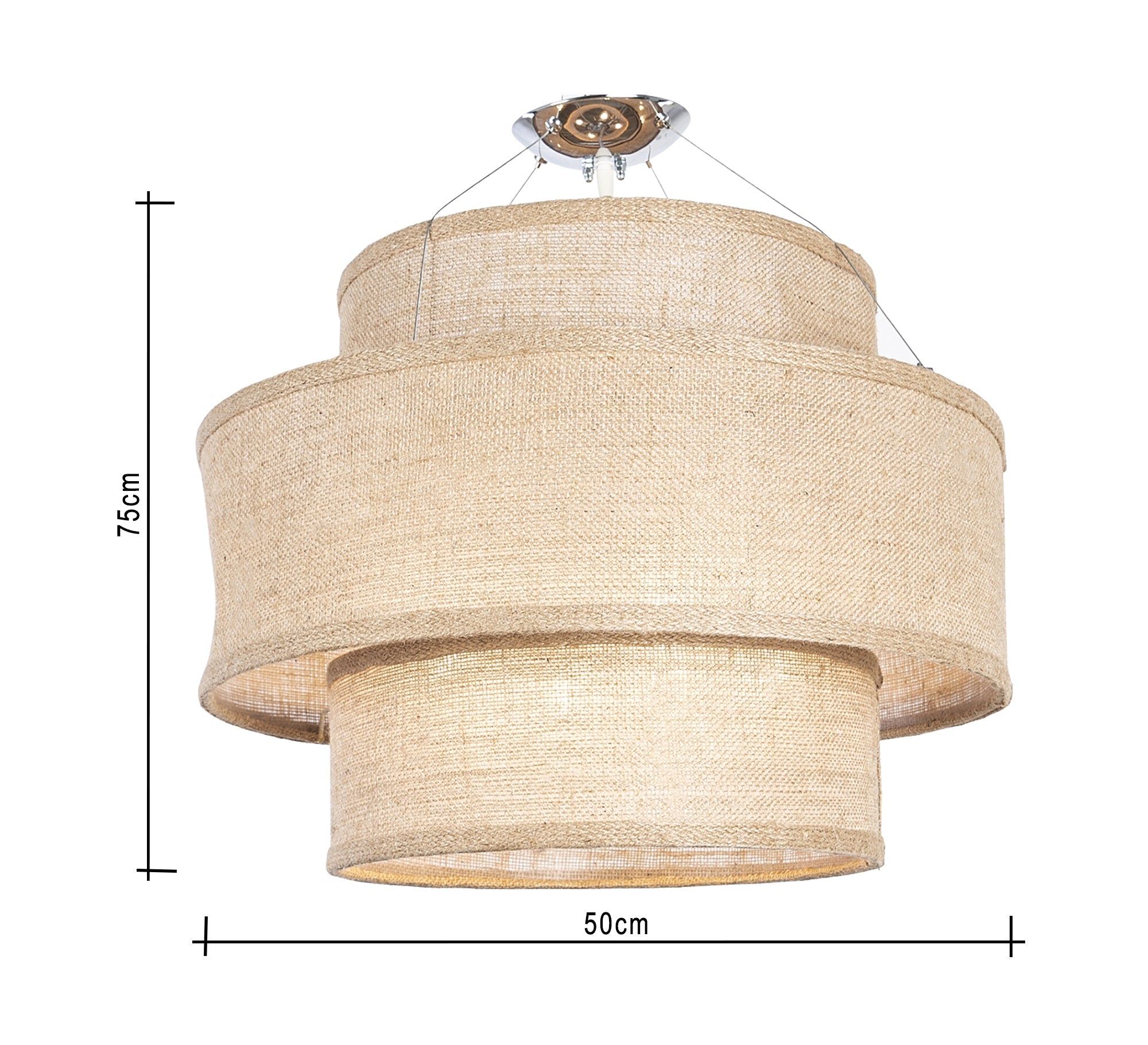 Ceiling pendant with beige transparent fabric - Vitrine Furniture - Lighting