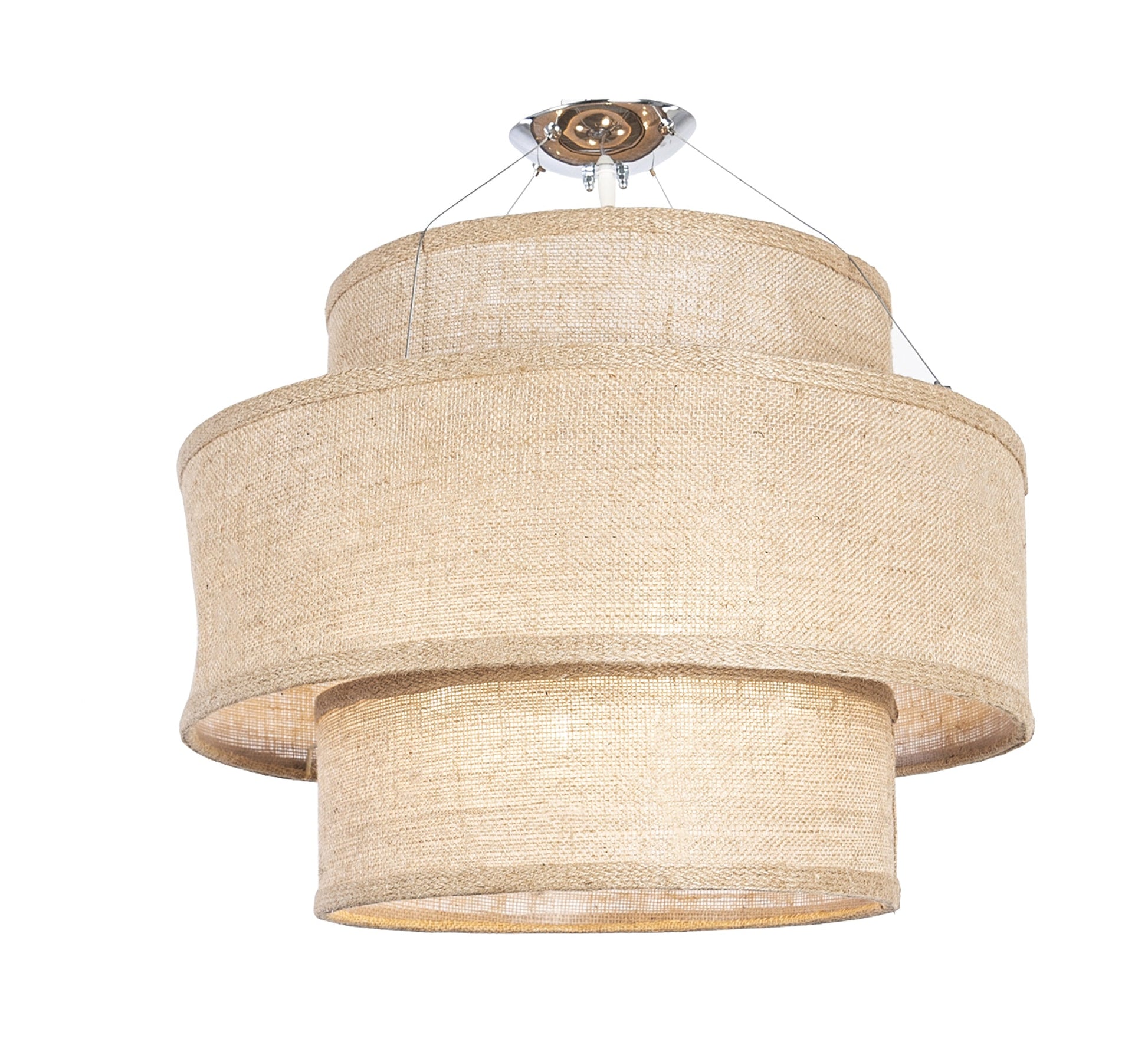Ceiling pendant with beige transparent fabric - Vitrine Furniture - Lighting