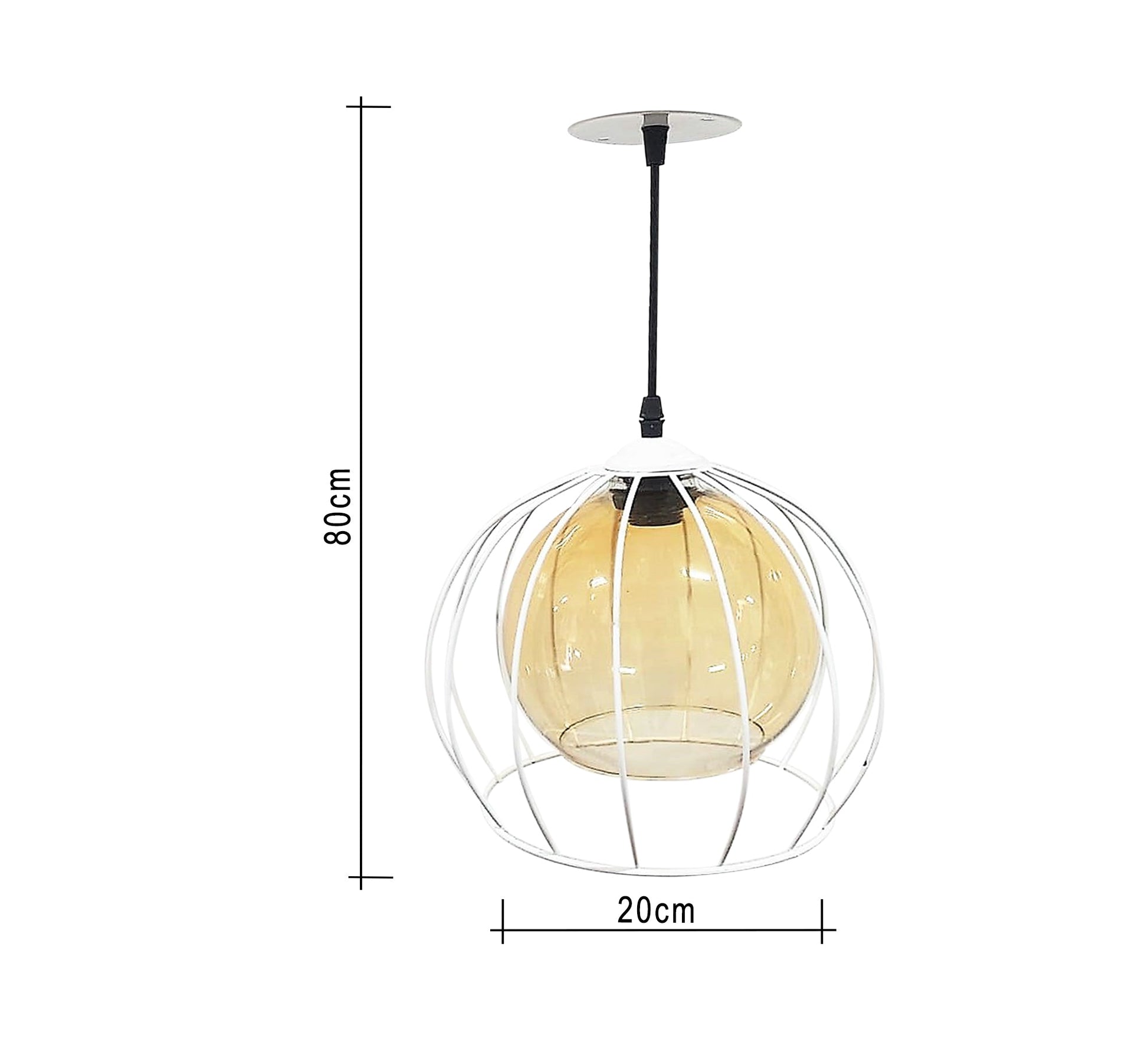 Ceiling pendant with crystal cover and spherical metal cage - Vitrine Furniture - Lighting