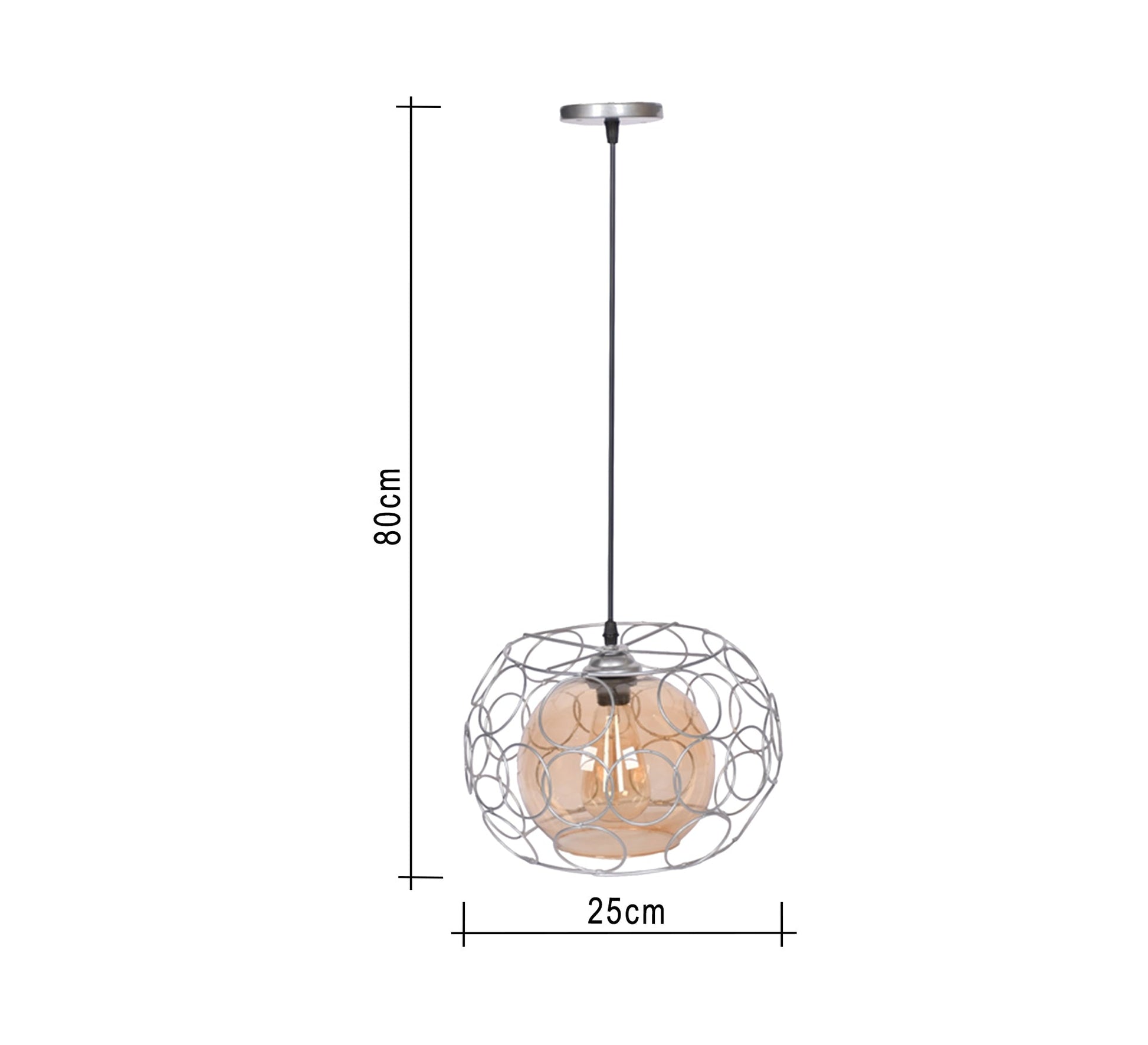 Ceiling pendant with spherical cage interlocking circles - Vitrine Furniture - Lighting