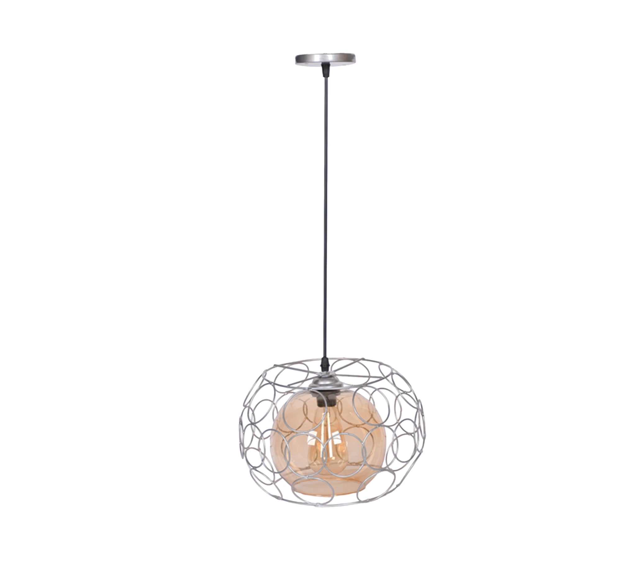 Ceiling pendant with spherical cage interlocking circles - Vitrine Furniture - Lighting