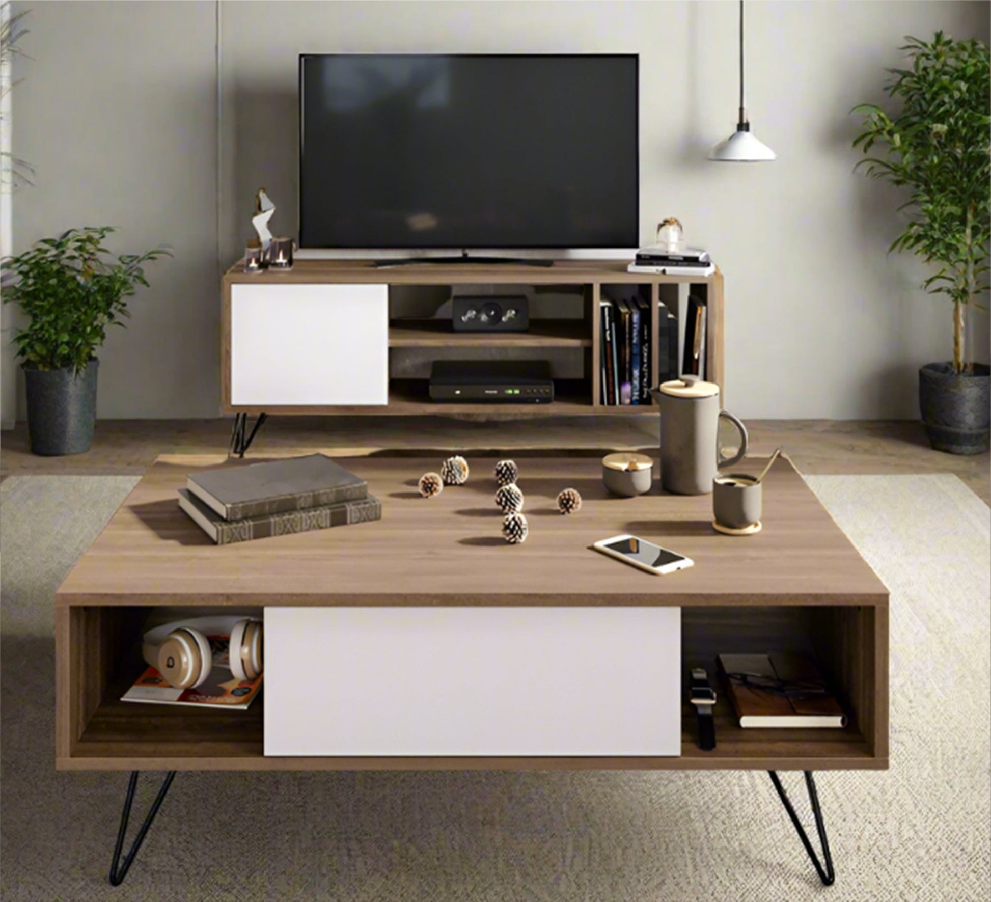Center coffee table and TV table set - Vitrine Furniture - Furniture