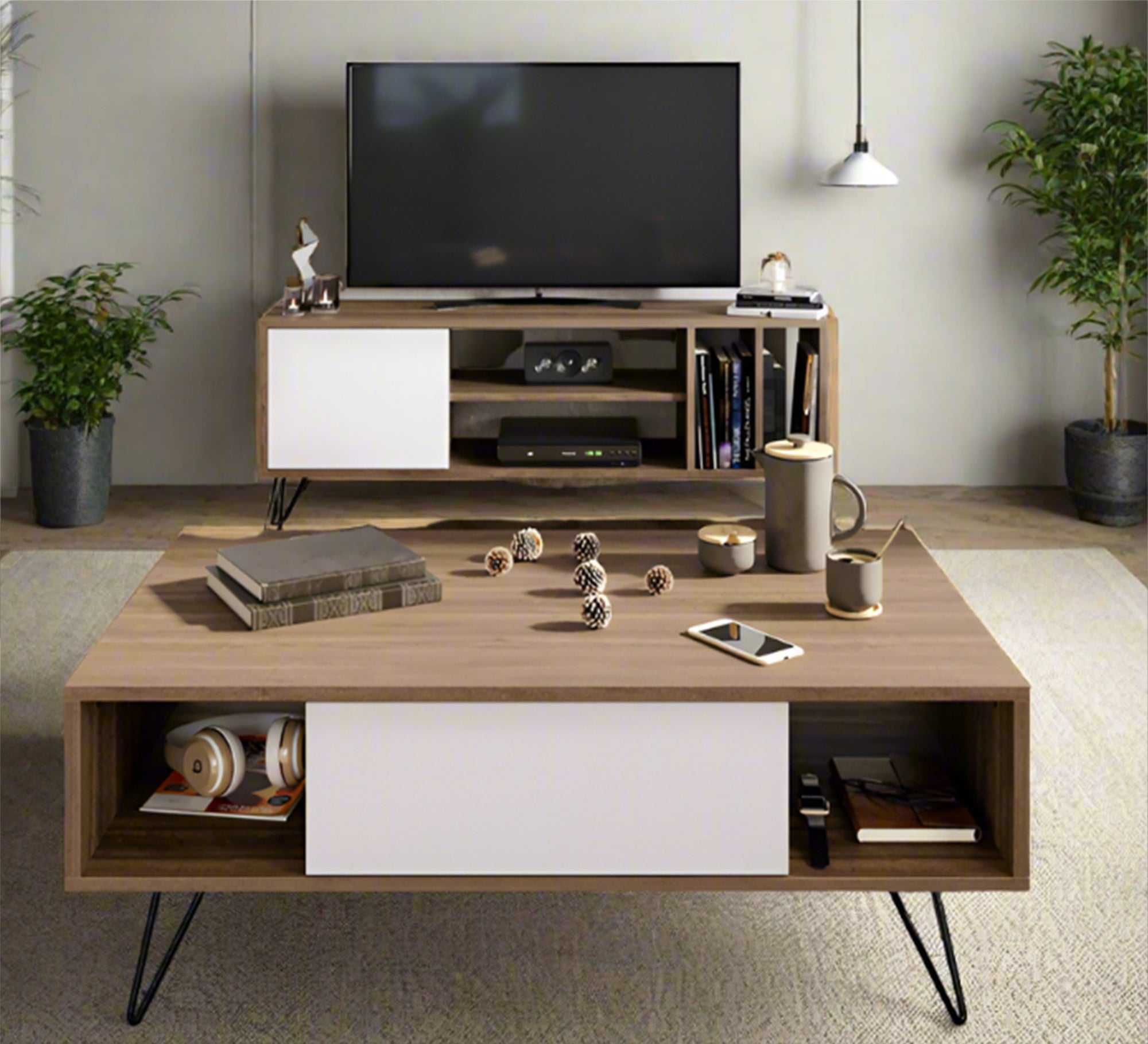 Center coffee table and TV table set - Vitrine Furniture - Furniture