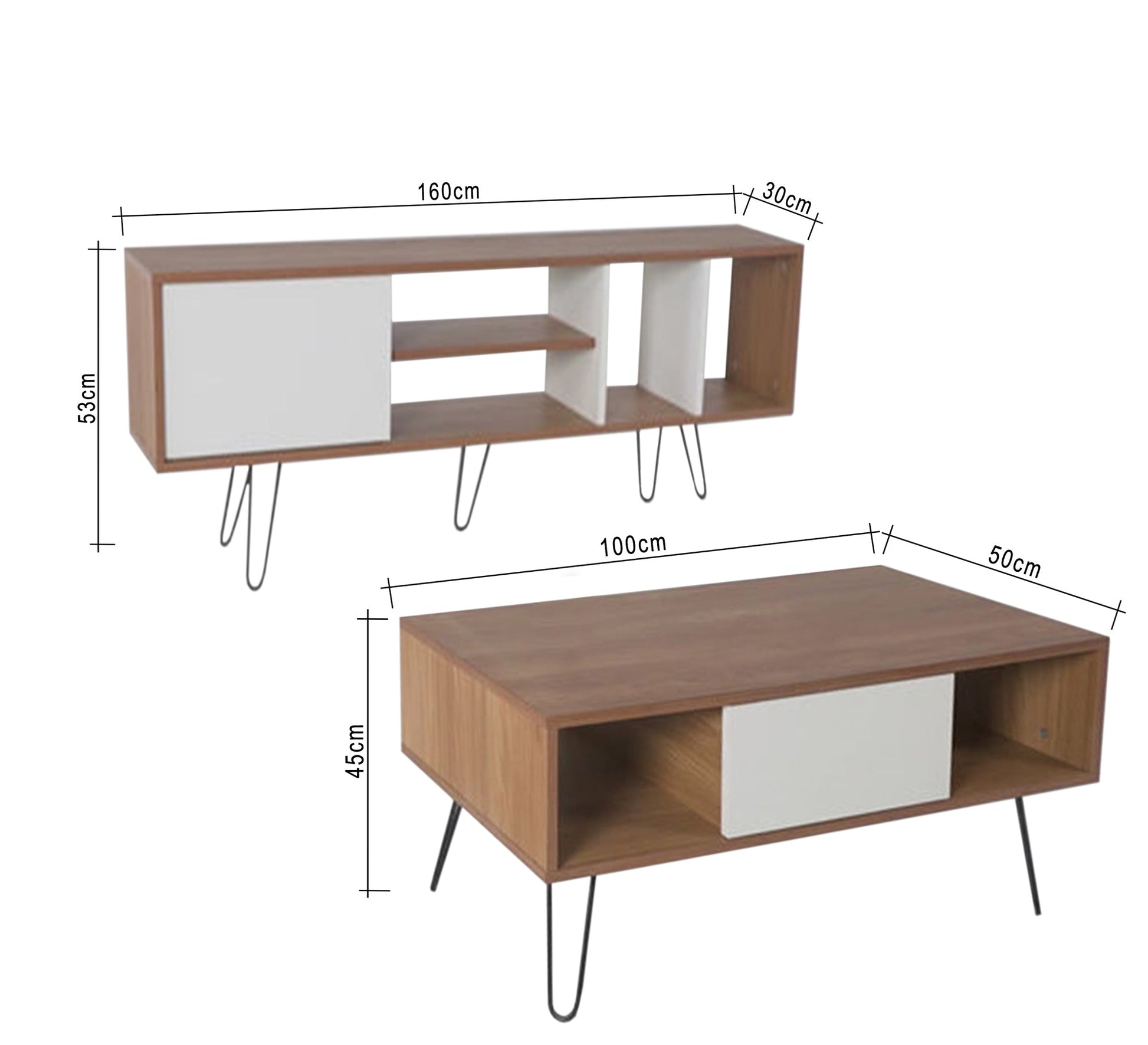 Center coffee table and TV table set - Vitrine Furniture - Furniture