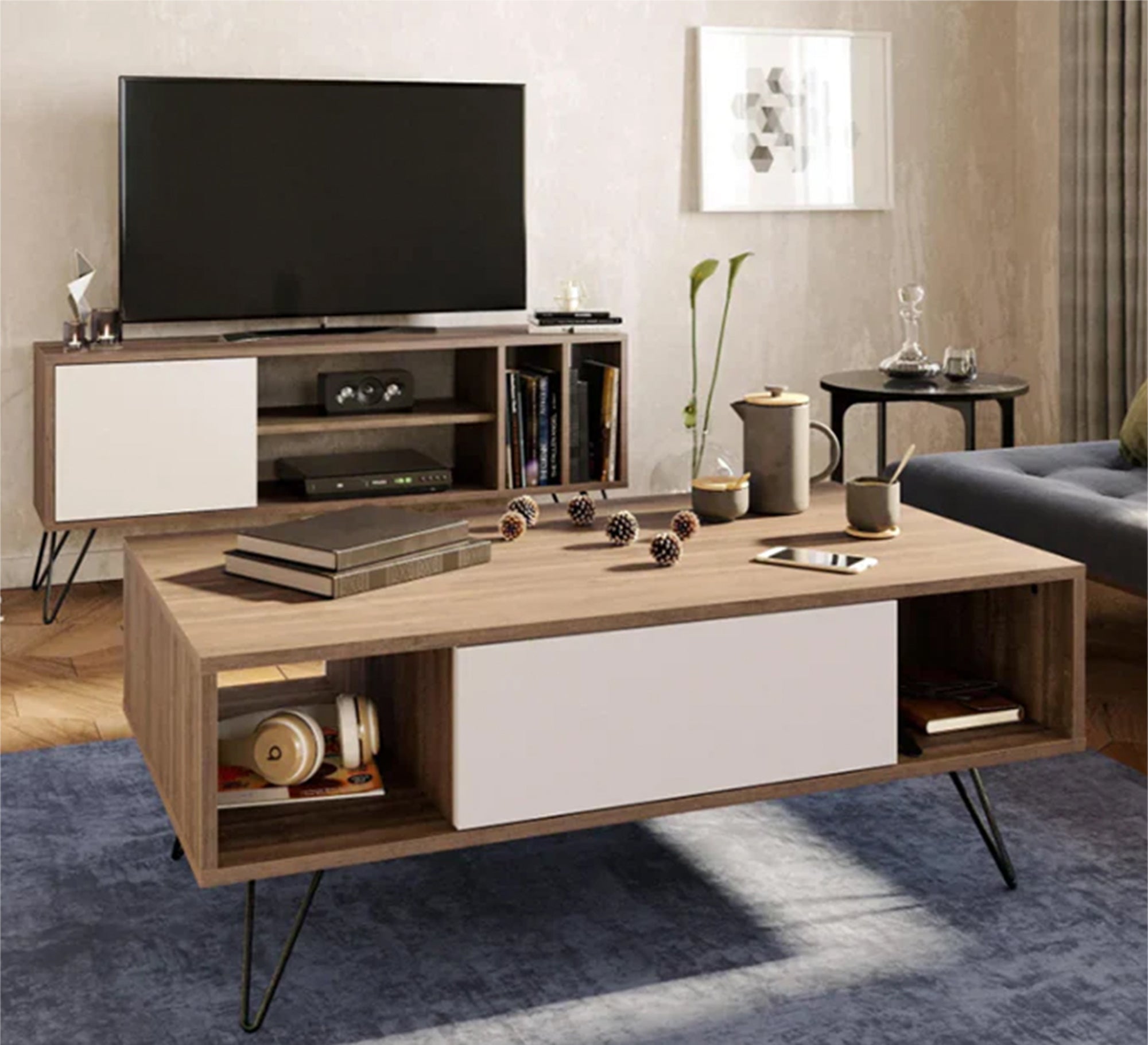 Center coffee table and TV table set - Vitrine Furniture - Furniture