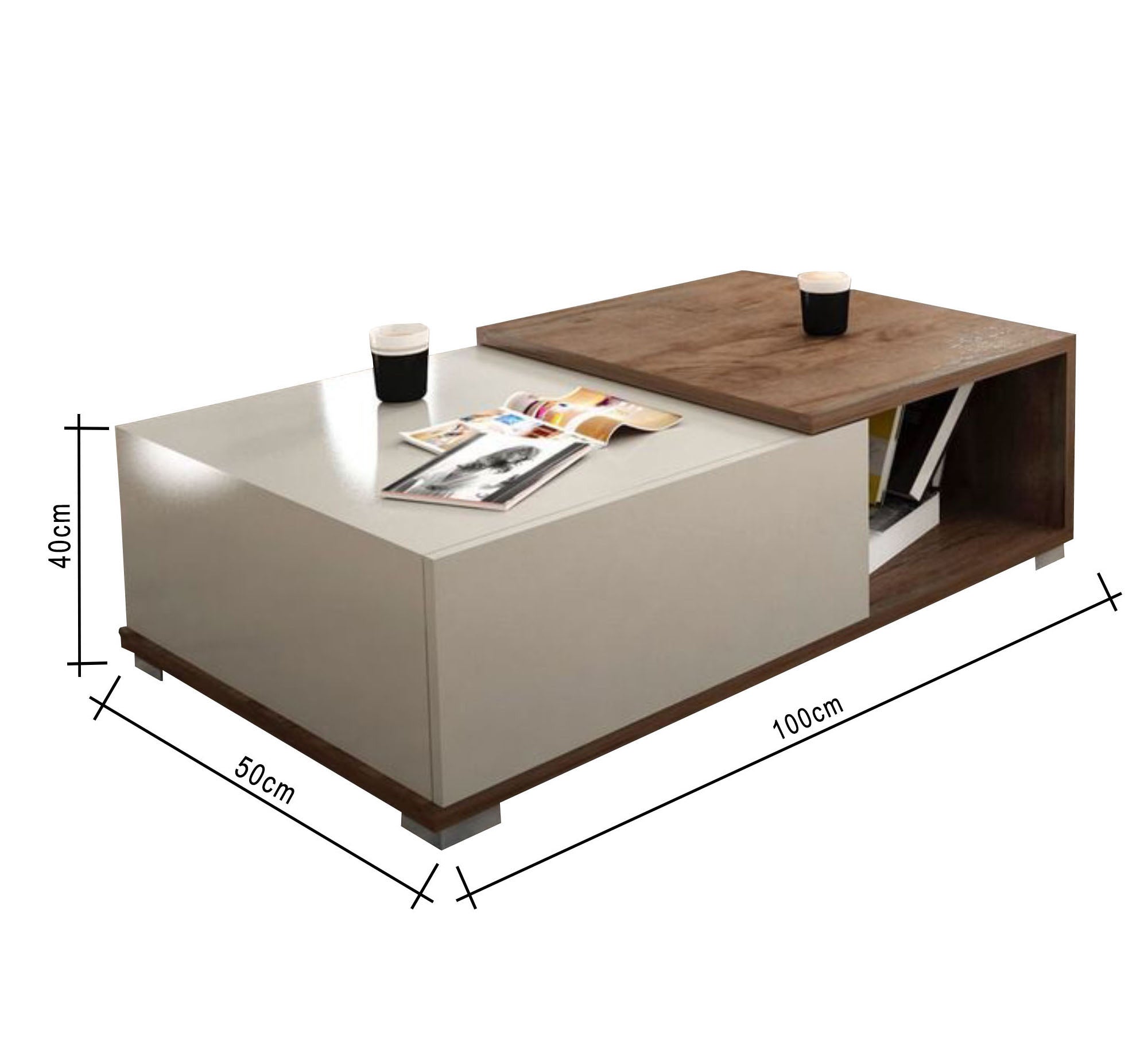 Center table in white and brown - Vitrine Furniture - Furniture