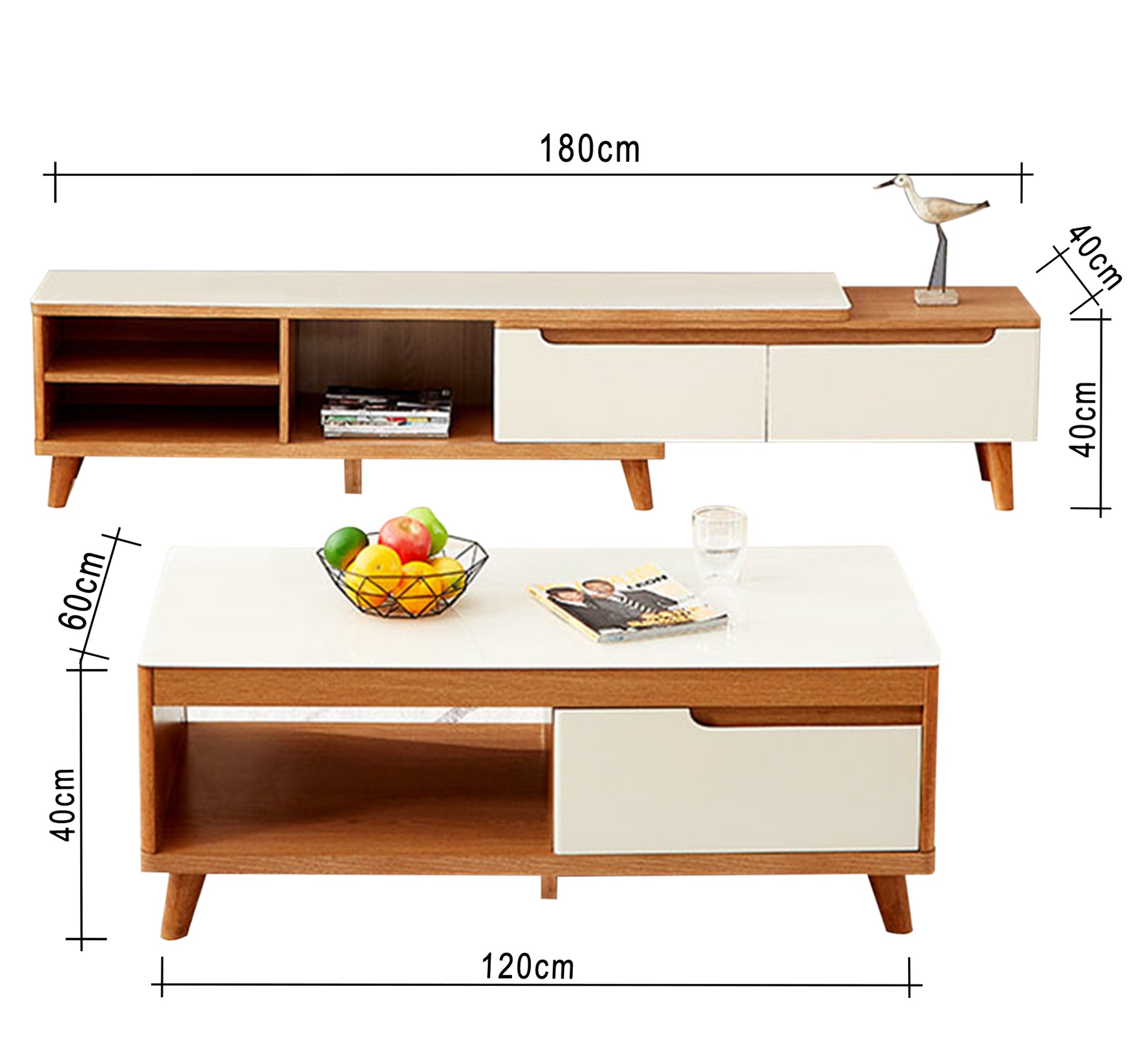 Center Table & TV Unit - Stylish & Functional - Vitrine Furniture - Furniture