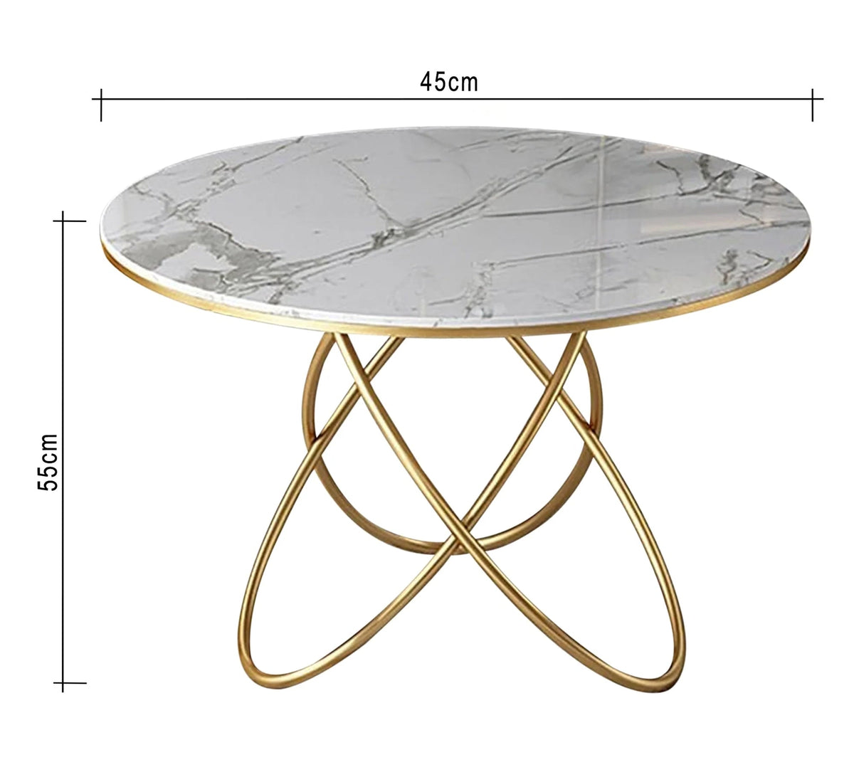 Center table with a curved base and a round marble top - Vitrine Furniture - Coffee Tables