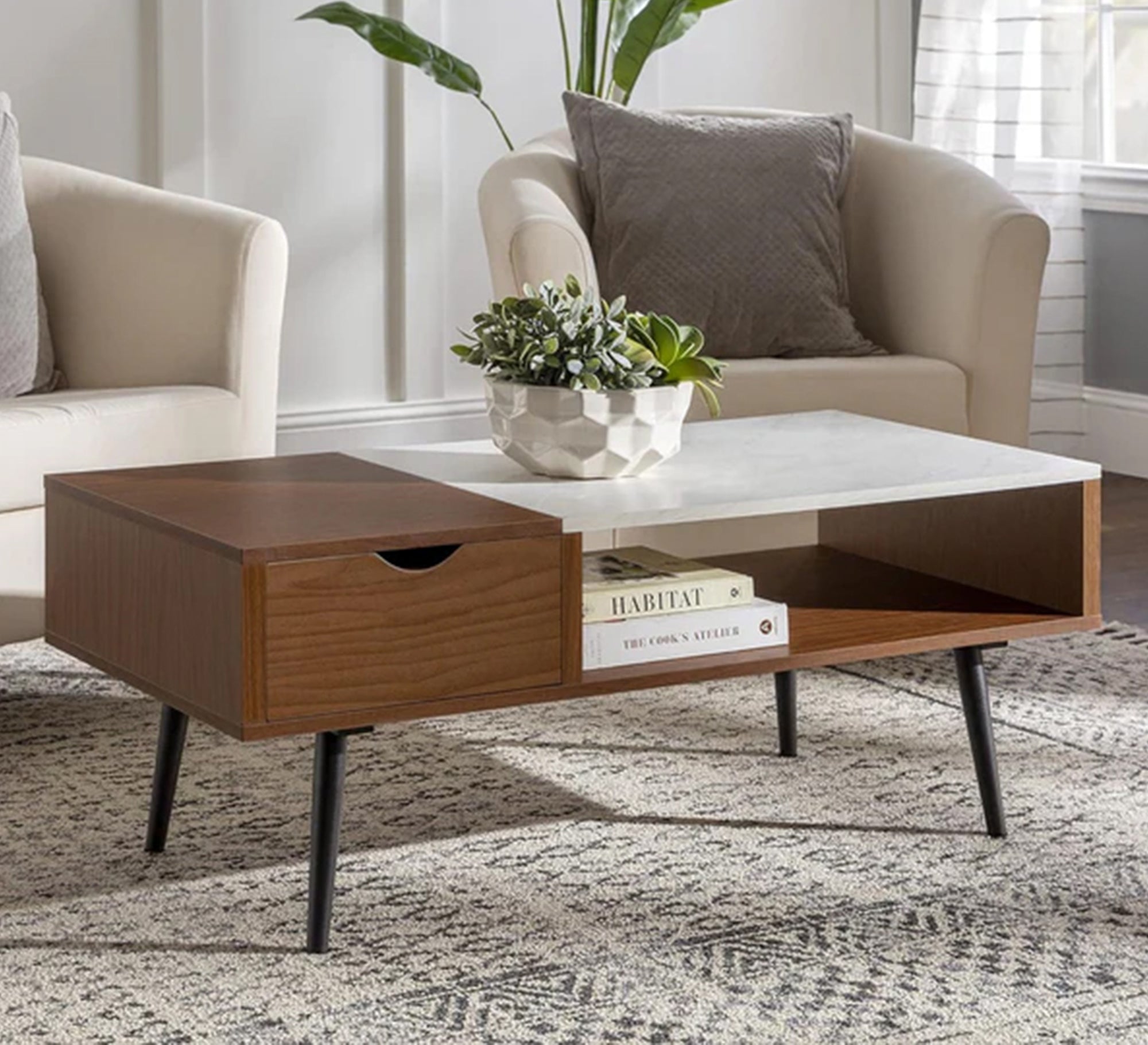 Center table with drawer and open shelf - Vitrine Furniture - Furniture