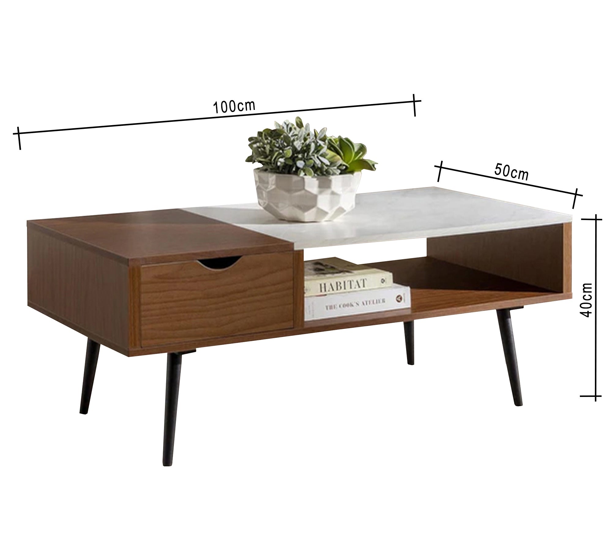 Center table with drawer and open shelf - Vitrine Furniture - Furniture