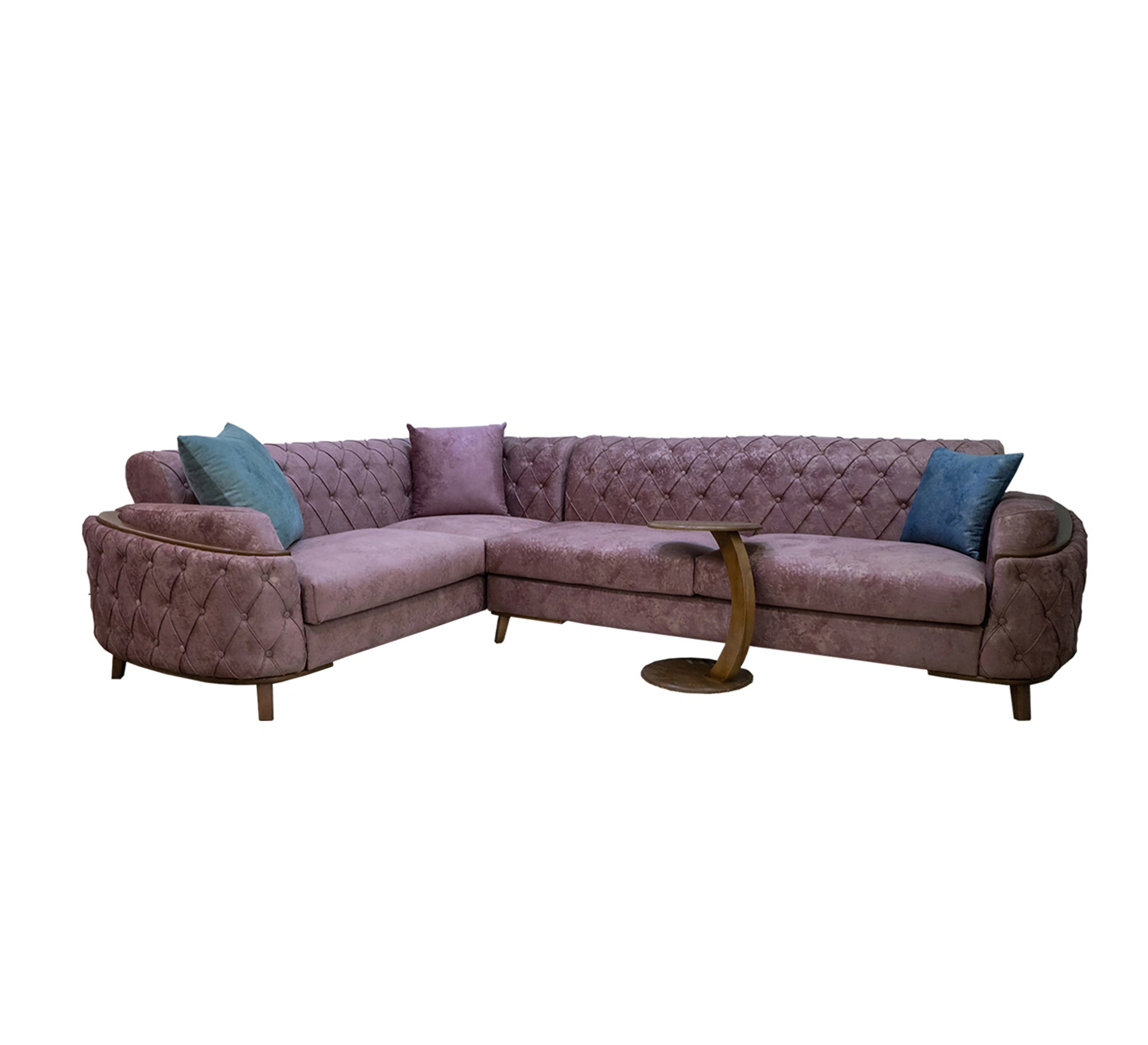 Champagne Capotene Living Room: Elegant, Modern Comfort - Vitrine Furniture - L - shape sofa set
