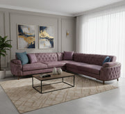 Champagne Capotene Living Room: Elegant, Modern Comfort - Vitrine Furniture - L - shape sofa set