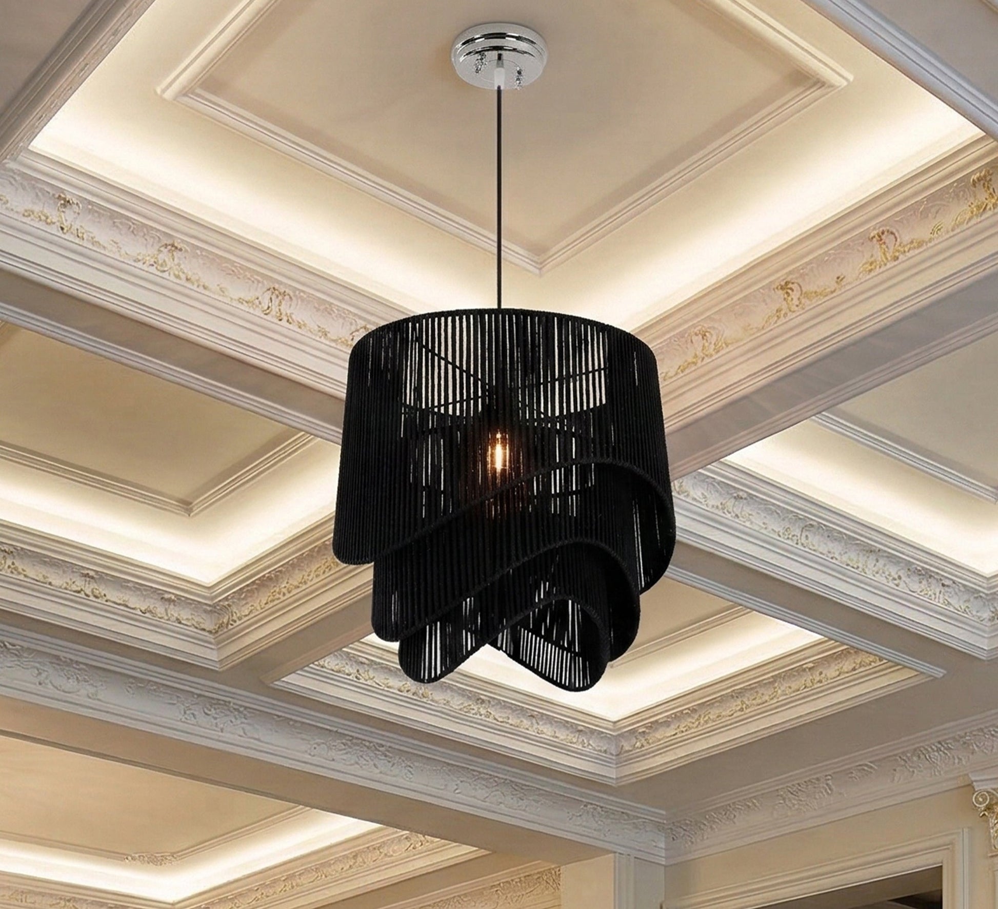 Chandelier with a flowing, overlapping layered design - Vitrine Furniture - Ceiling lights