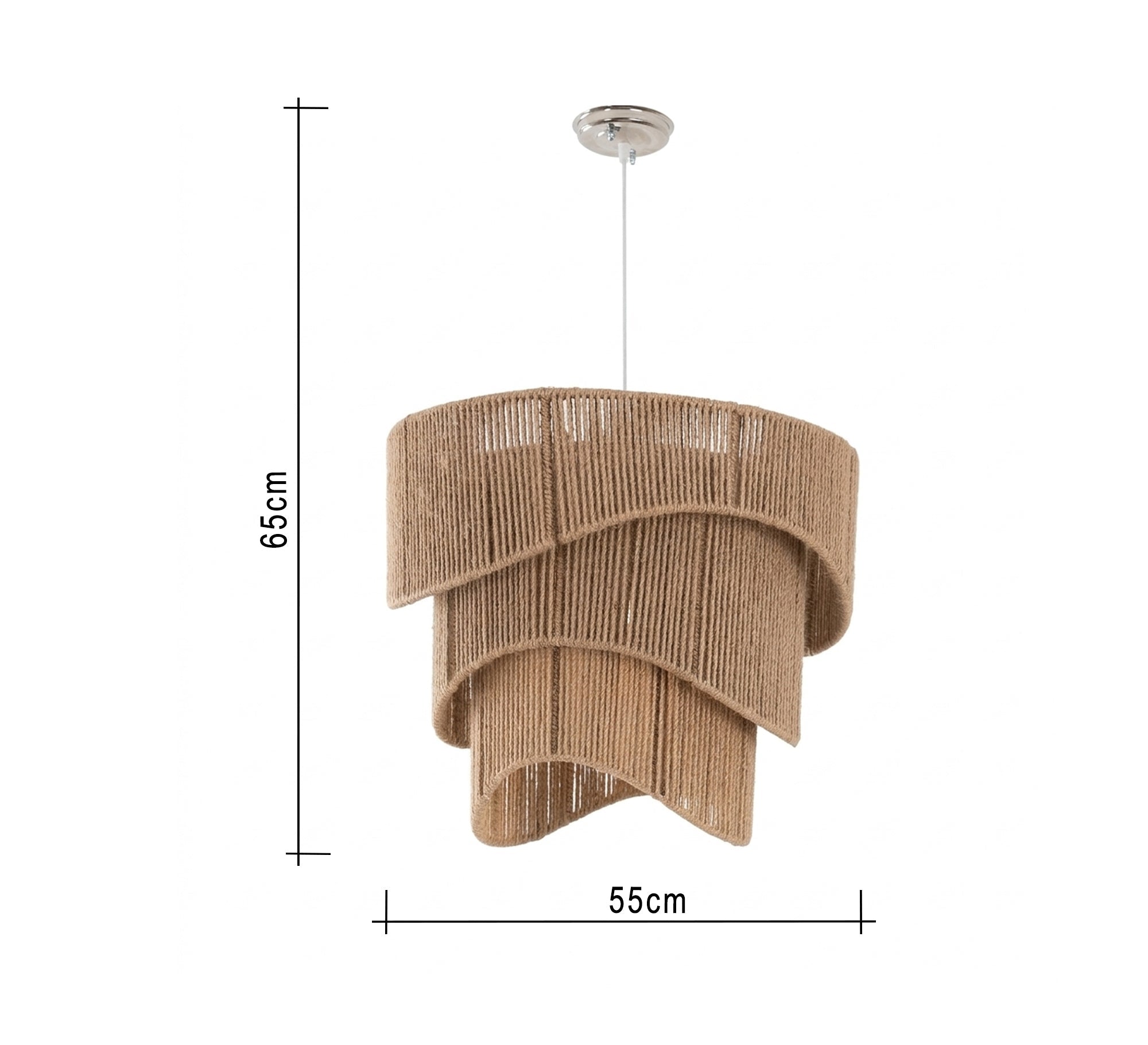 Chandelier with a geometric design, three cylindrical layers - Vitrine Furniture - Ceiling lights