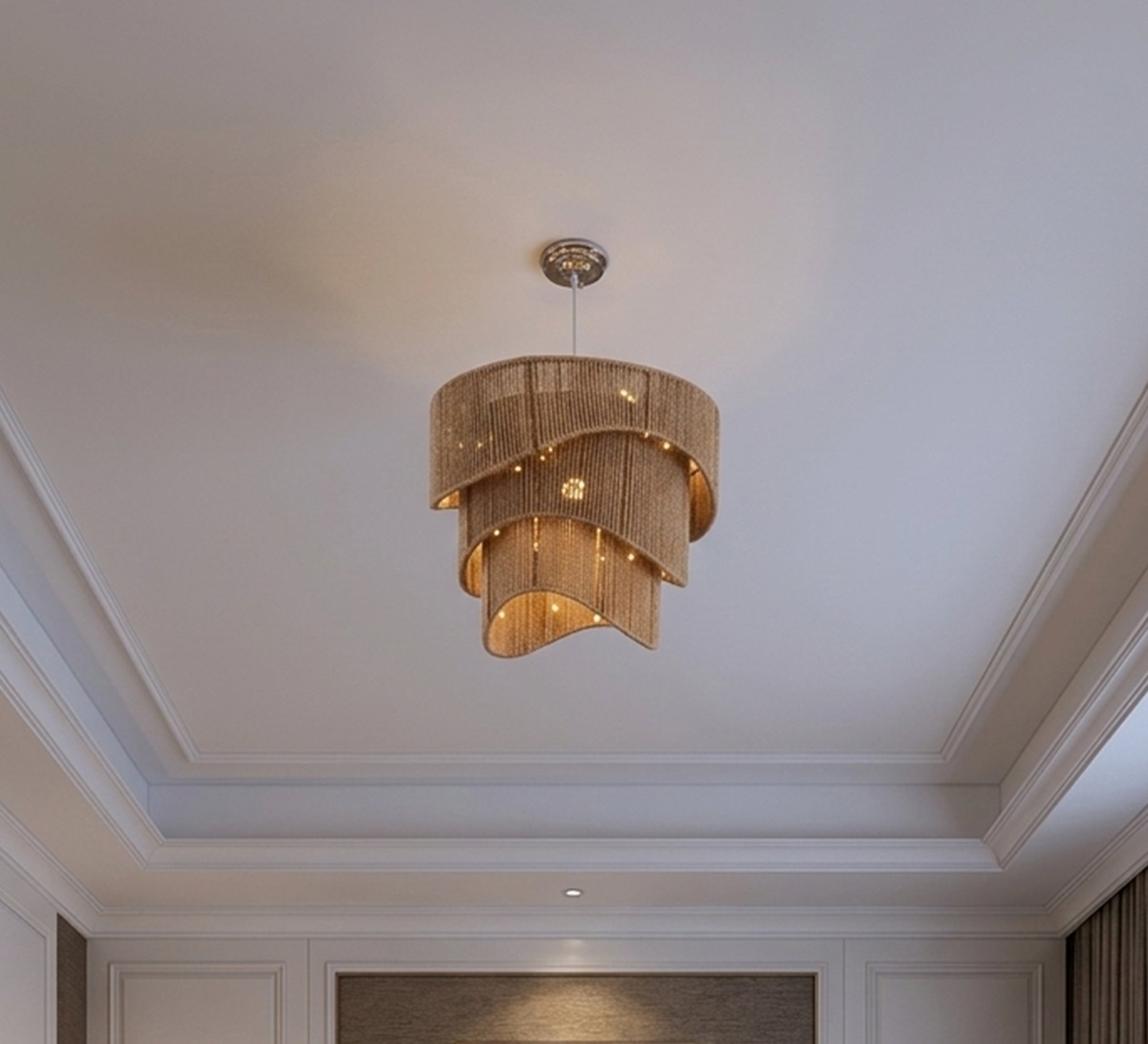 Chandelier with a geometric design, three cylindrical layers - Vitrine Furniture - Ceiling lights