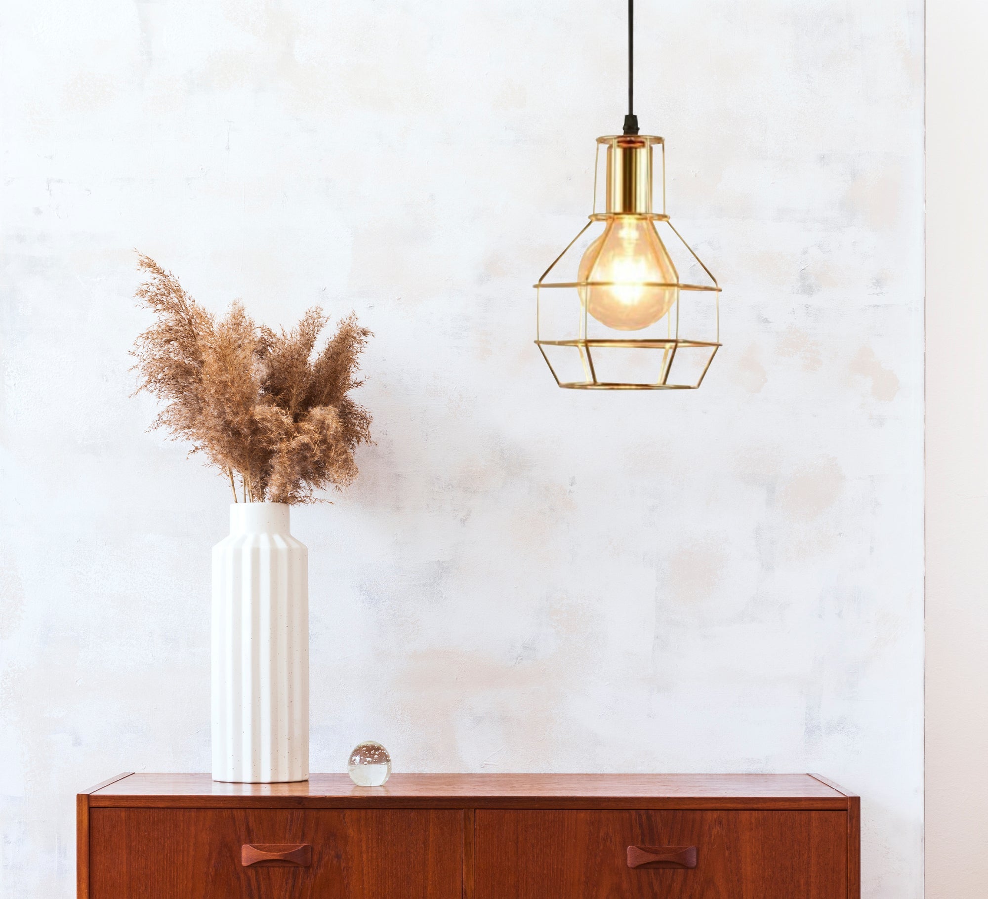 Chandelier with a hollow metal cage - Vitrine Furniture - Lighting