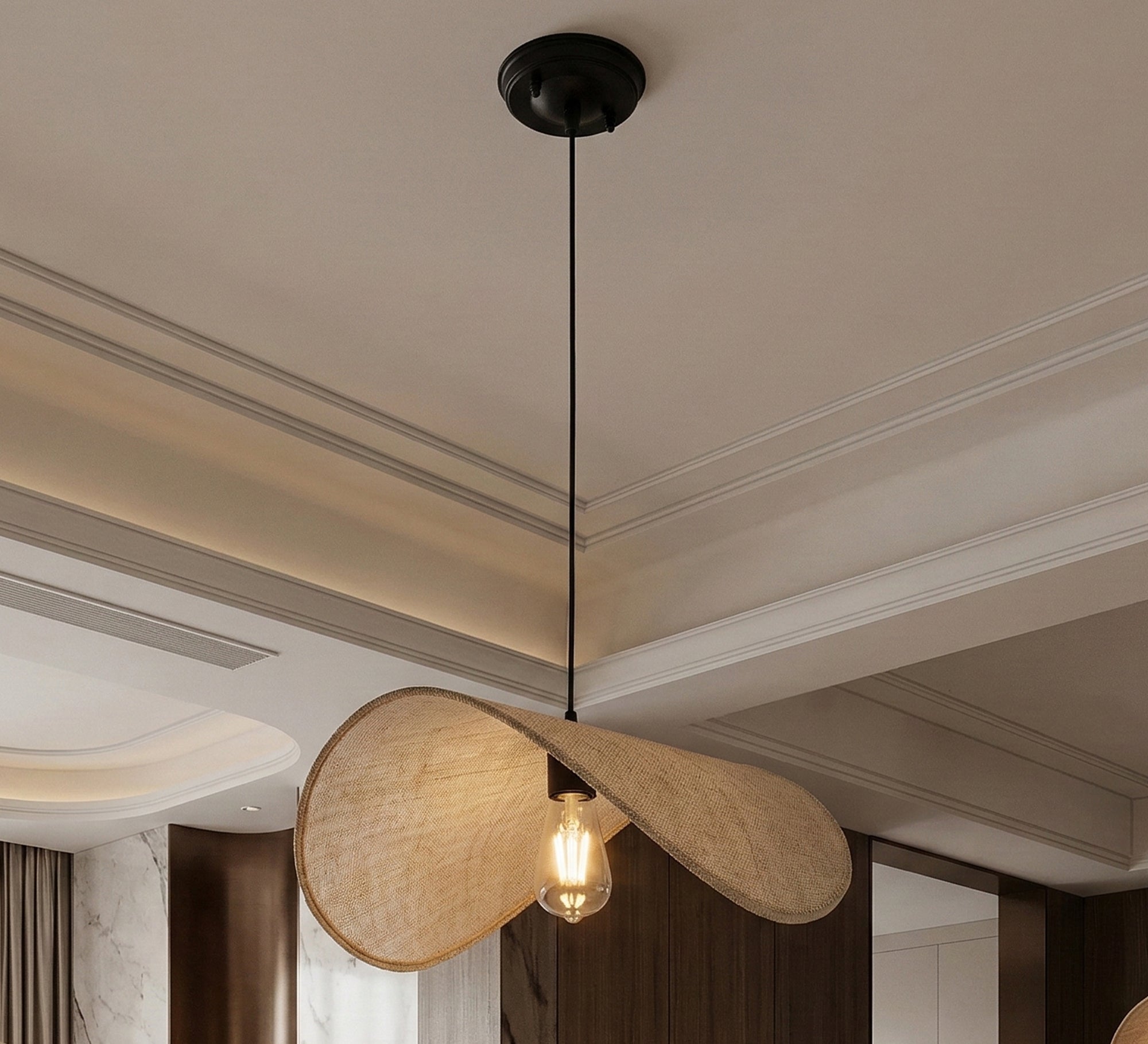 Chandelier with a sculpted wave design - Vitrine Furniture - Ceiling lights