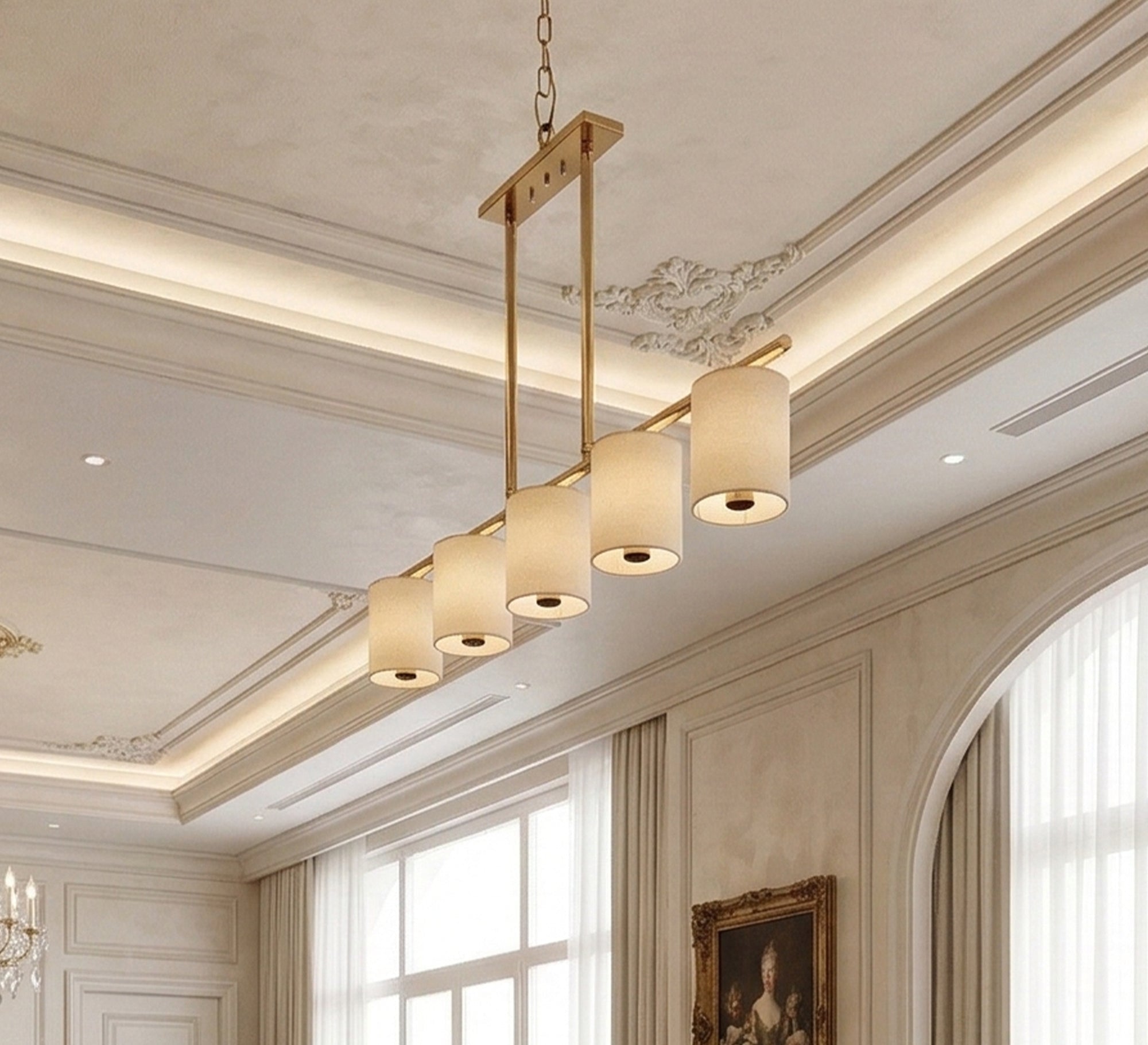 Chandelier with five cylindrical units - Vitrine Furniture - Ceiling lights