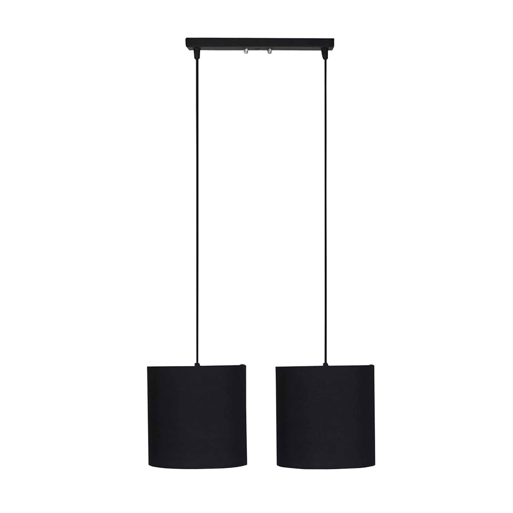 Chandelier with two black cylindrical pendants - Vitrine Furniture - Lighting