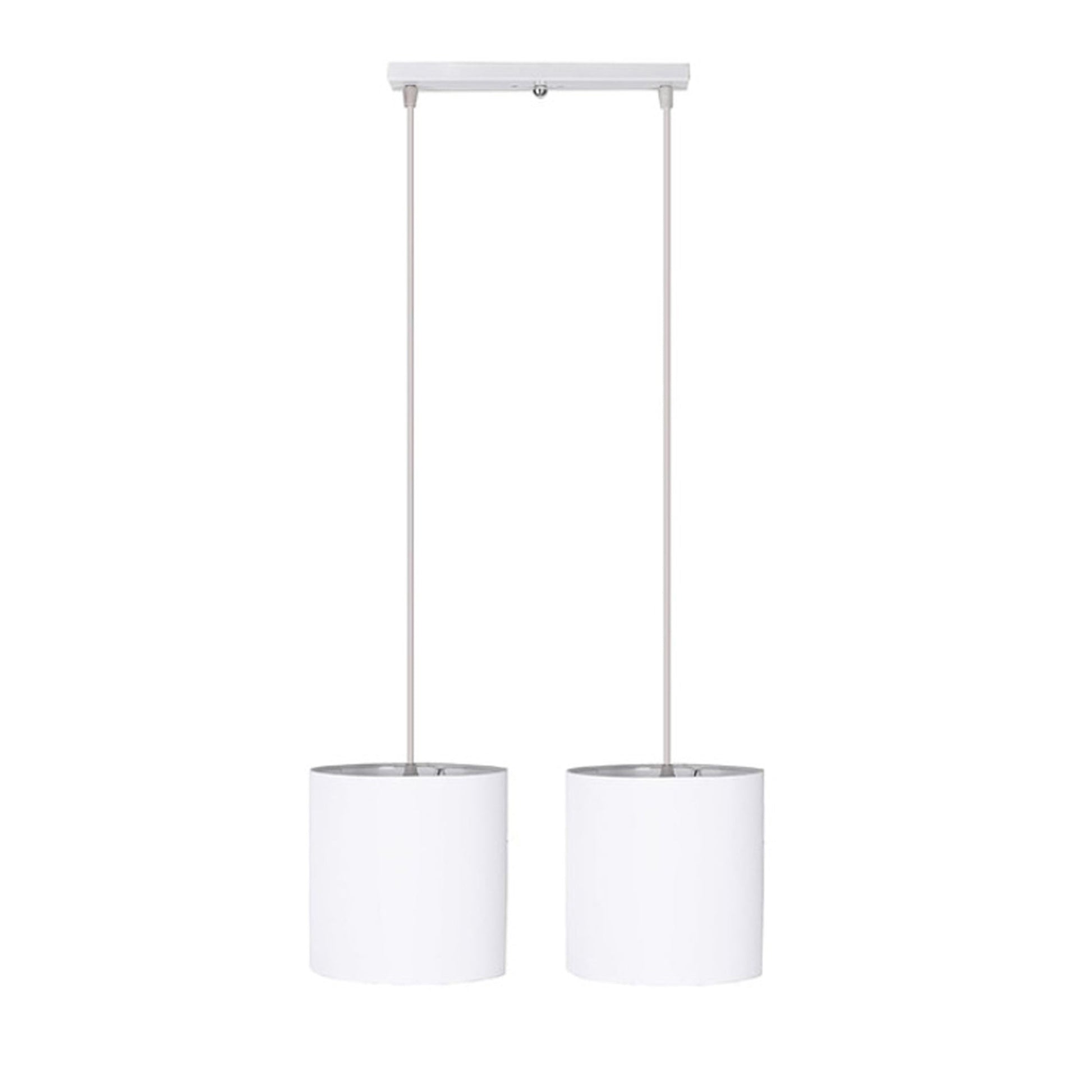 Chandelier with two white cylindrical pendants - Vitrine Furniture - Lighting