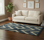 Charcoal rug with fine, shiny yellow diamond lines - Vitrine Furniture - Accessories