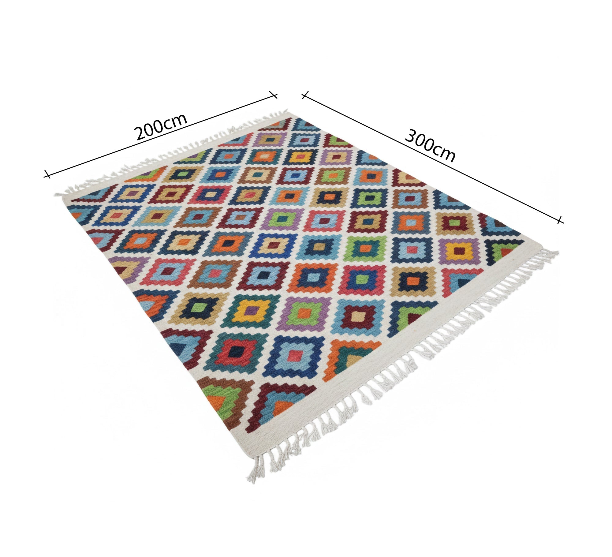 Cheerful and vibrant colors rug with scattered square patterns - Vitrine Furniture - Accessories