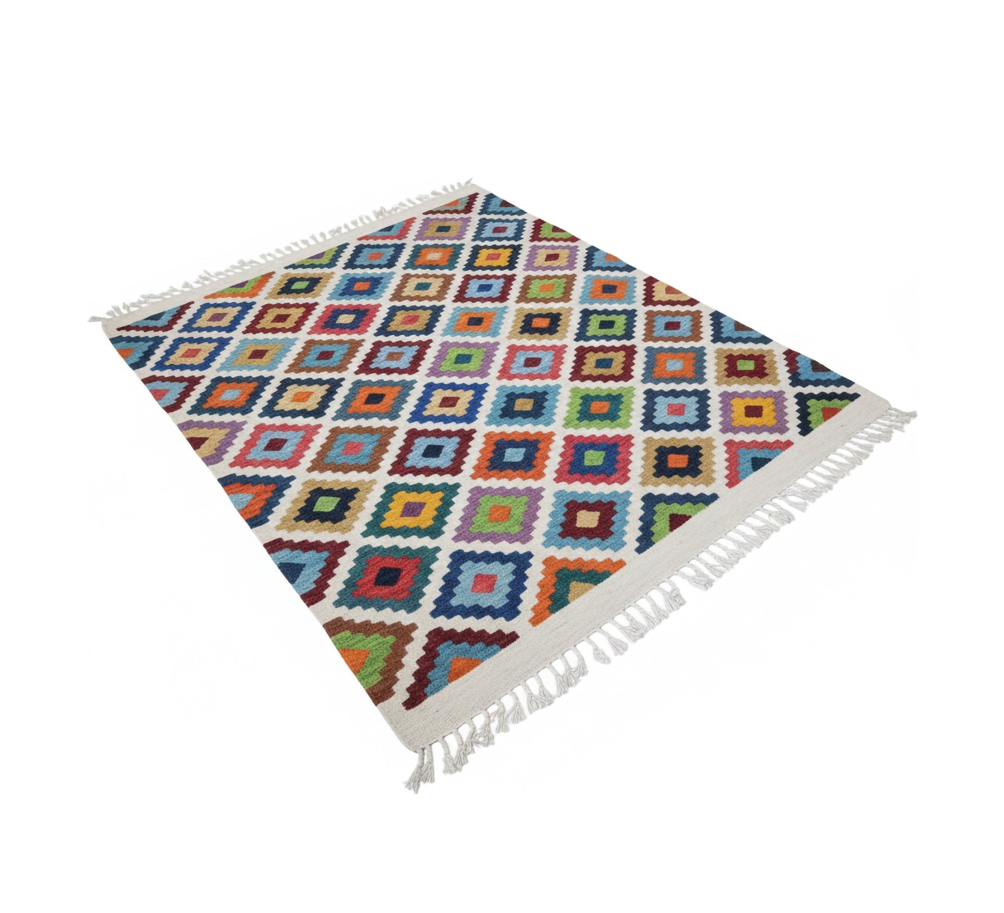 Cheerful and vibrant colors rug with scattered square patterns - Vitrine Furniture - Accessories