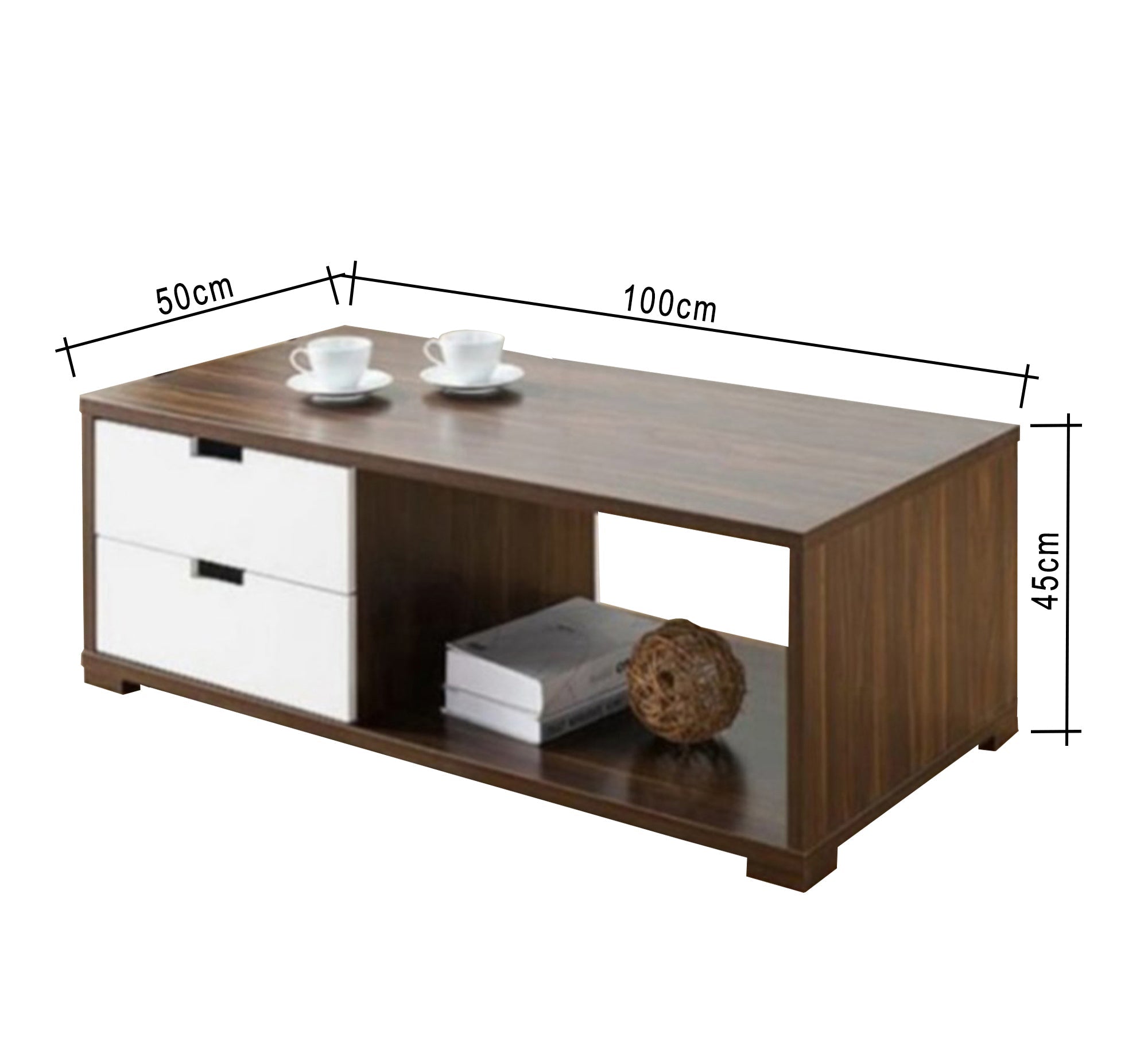 Chest table with 2 drawers and storage space - Vitrine Furniture - Furniture