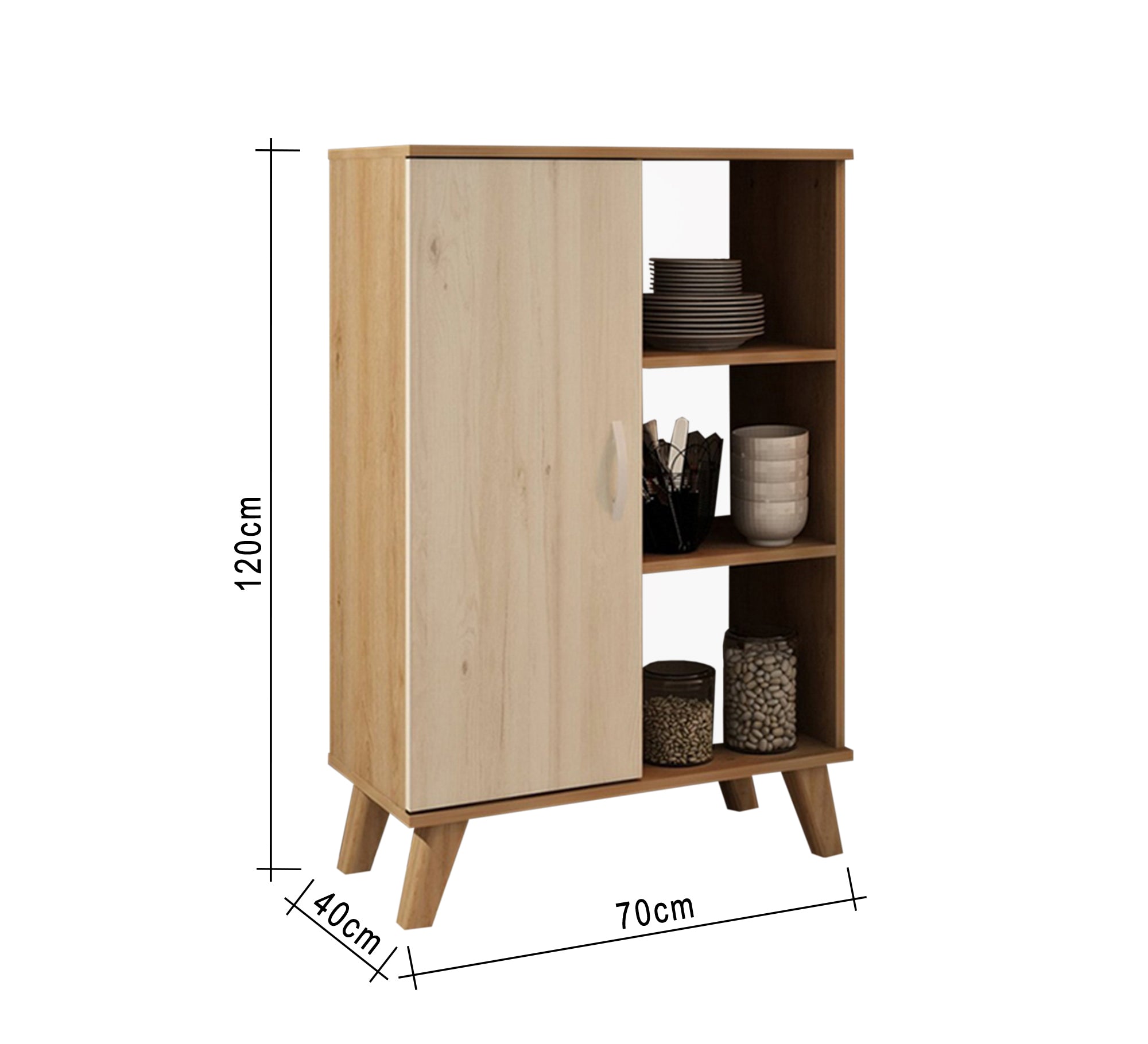 Chic Beige Décor for Small High Cabinets - Vitrine Furniture - Furniture