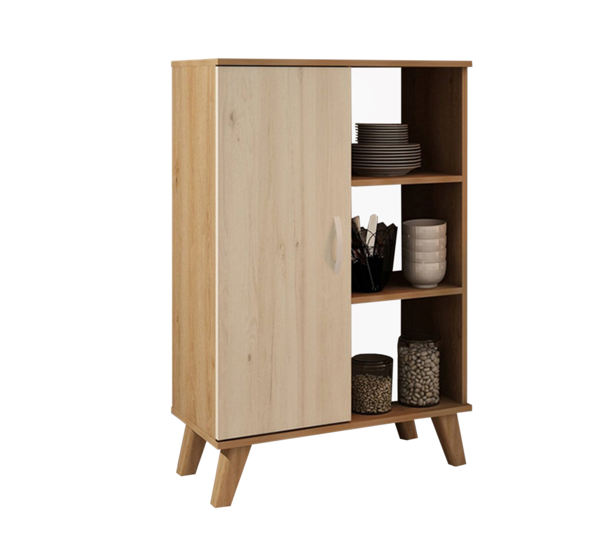 Chic Beige Décor for Small High Cabinets - Vitrine Furniture - Furniture