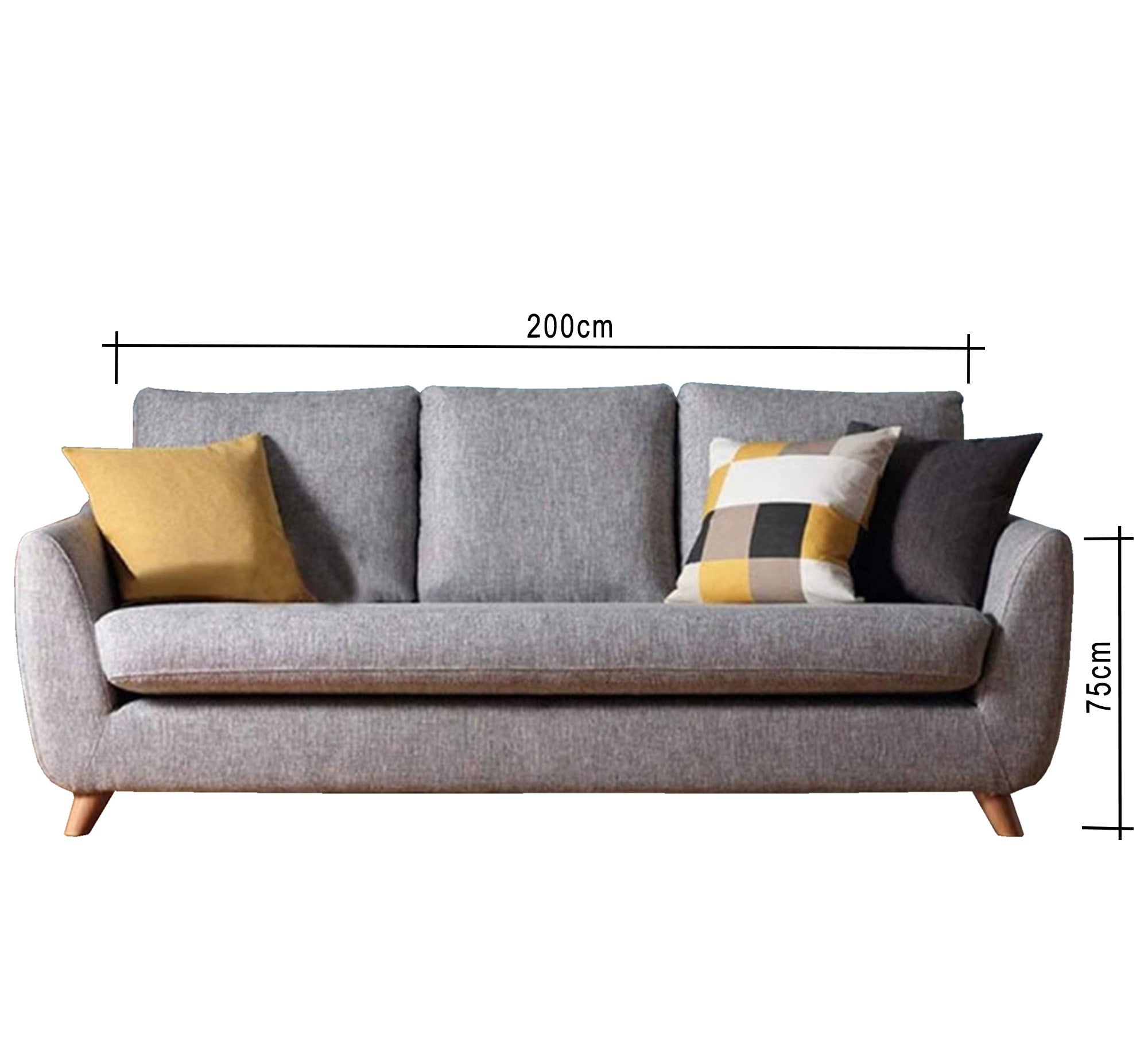 Chic Gray Sofa with Elevated Stance - Vitrine Furniture - Living room Sofas