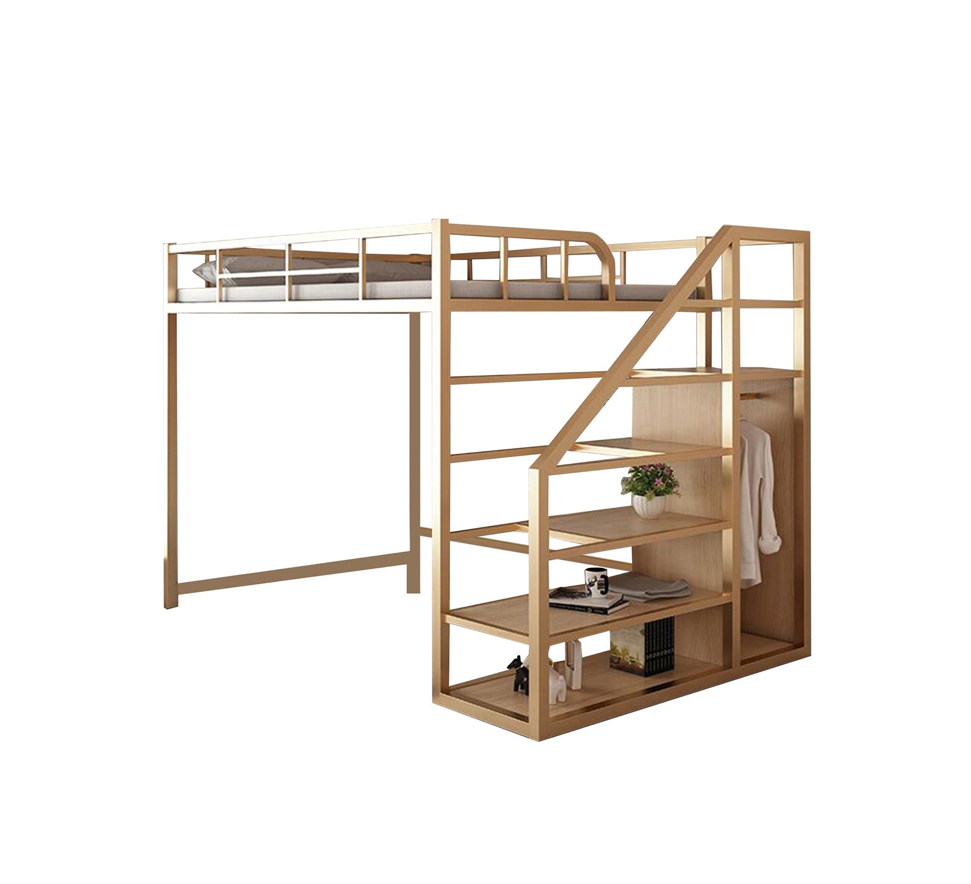 Children's metal bed with Shelves - Vitrine Furniture - Beds