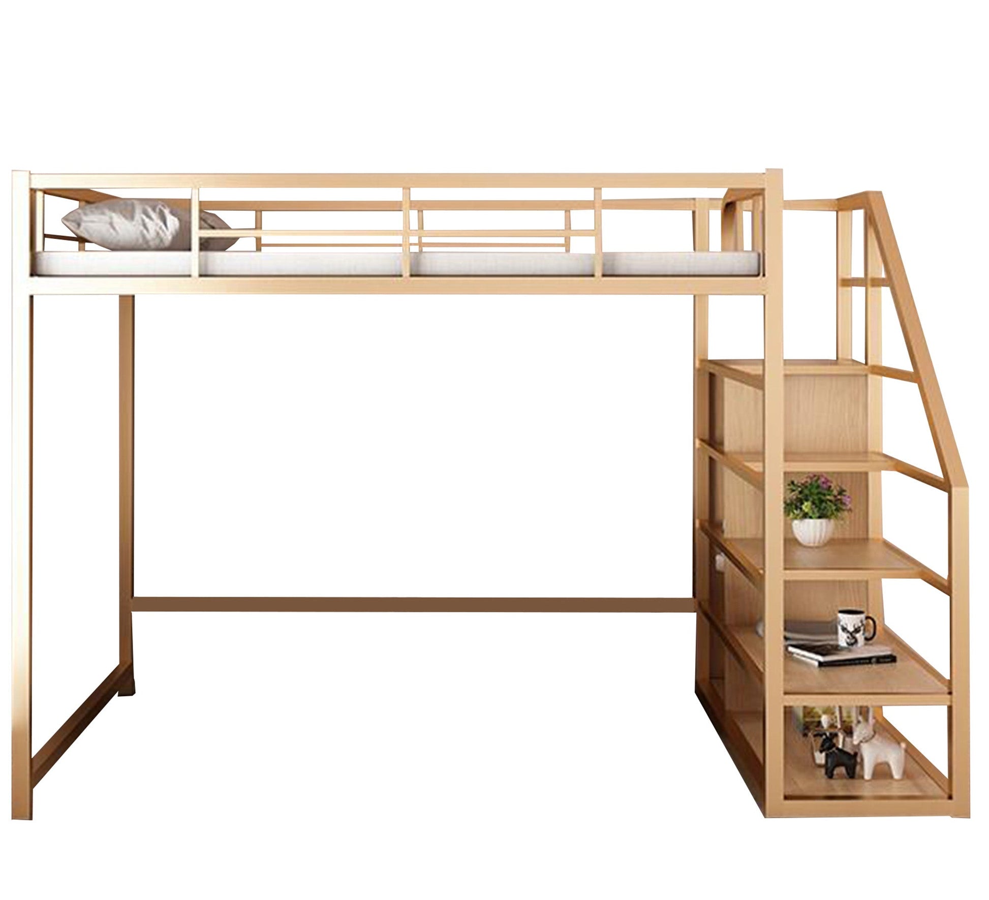 Children's metal bed with Shelves - Vitrine Furniture - Beds