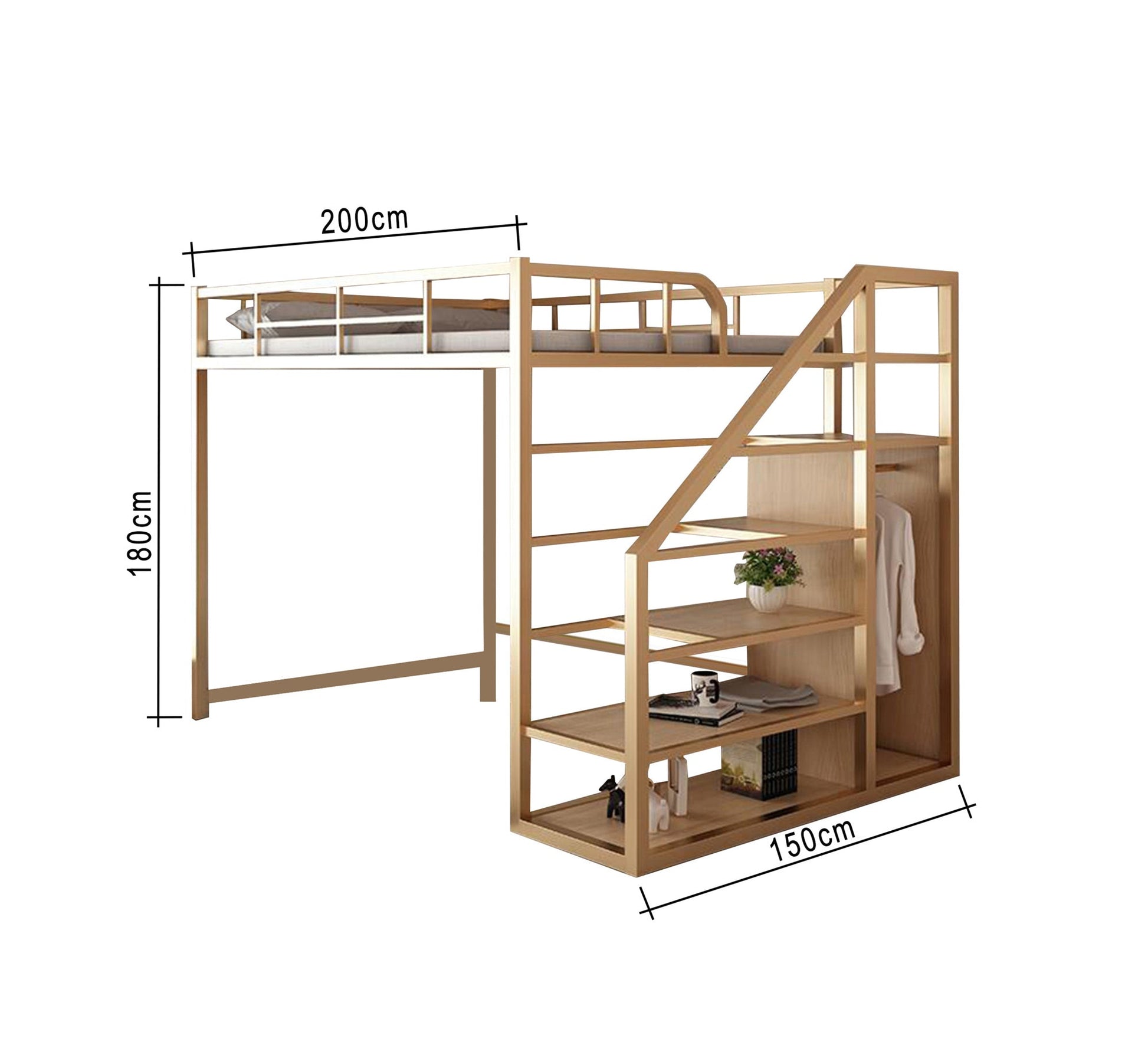 Children's metal bed with Shelves - Vitrine Furniture - Beds