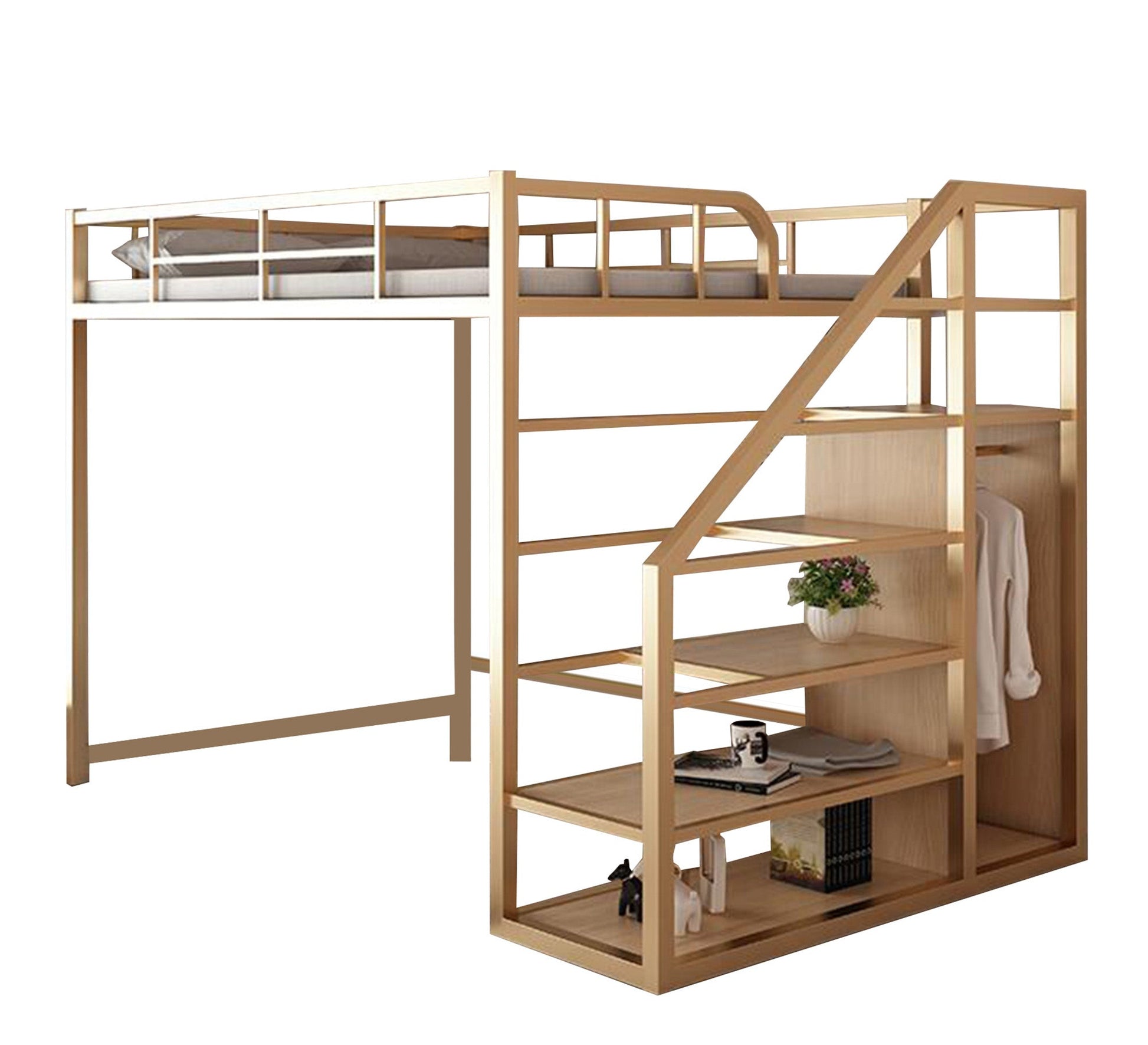 Children's metal bed with Shelves - Vitrine Furniture - Beds