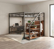 Children's metal bed with Shelves units - Vitrine Furniture - Beds