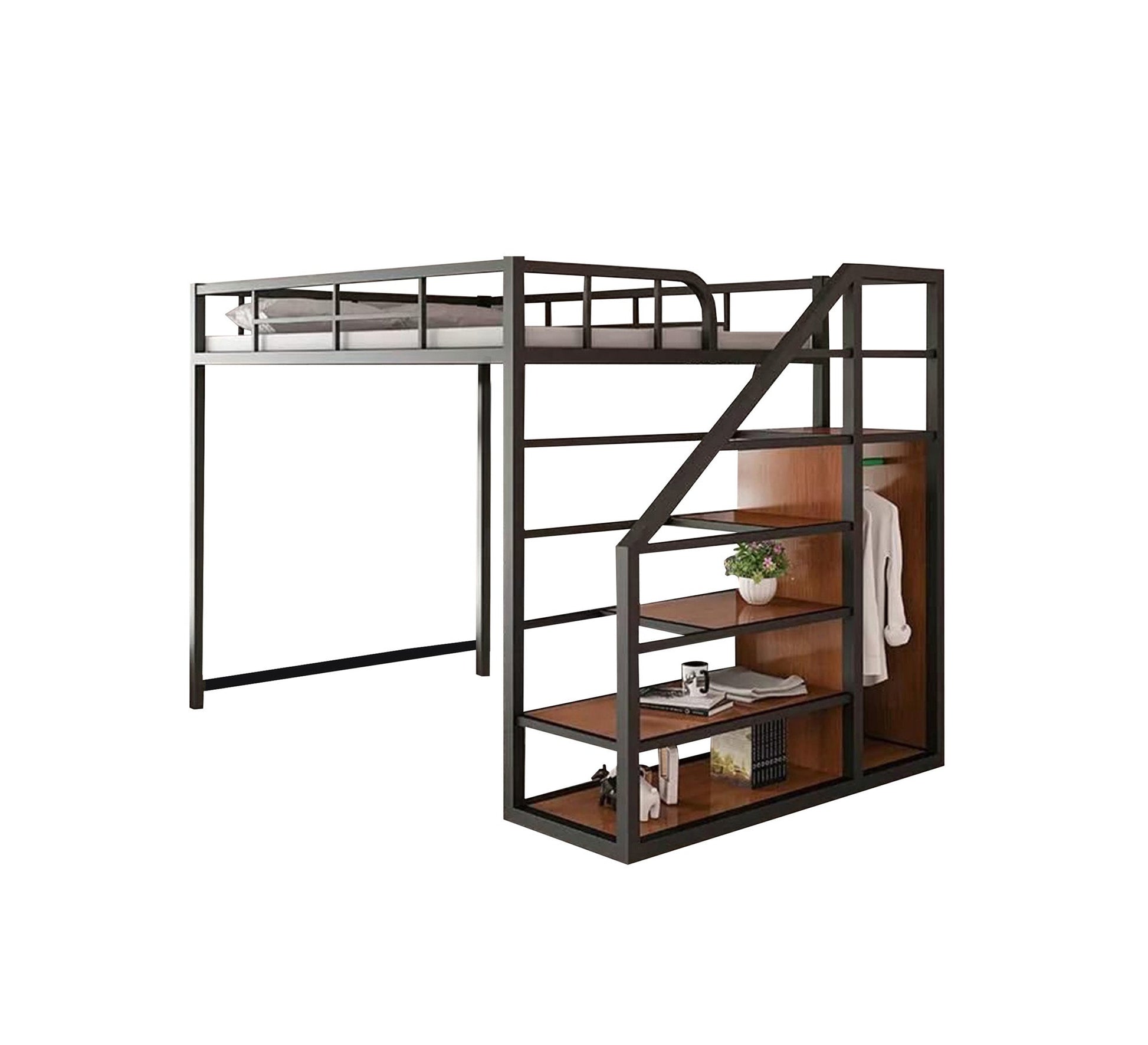 Children's metal bed with Shelves units - Vitrine Furniture - Beds