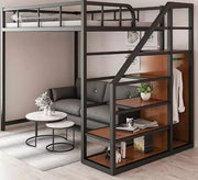 Children's metal bed with Shelves units - Vitrine Furniture - Beds