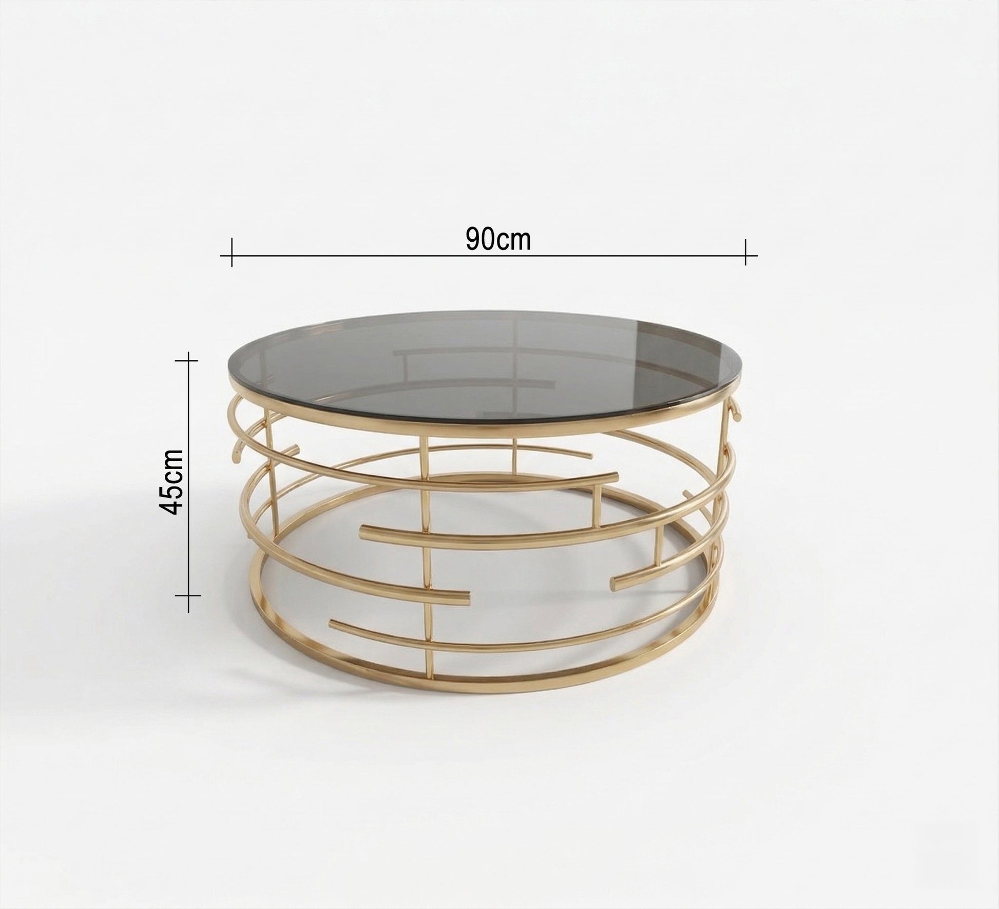 Circular center table with black glass - Vitrine Furniture - Coffee Tables