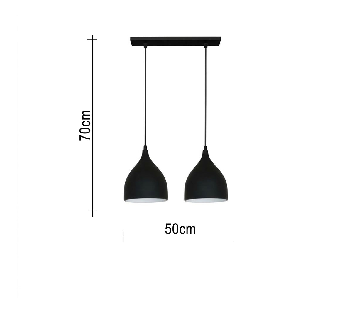 Circular chandelier with three black metal cubes - Vitrine Furniture - Ceiling lights