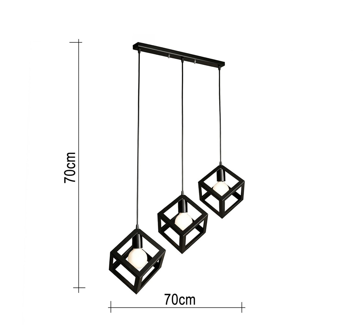 Circular chandelier with three cubes in vibrant colors - Vitrine Furniture - Ceiling lights