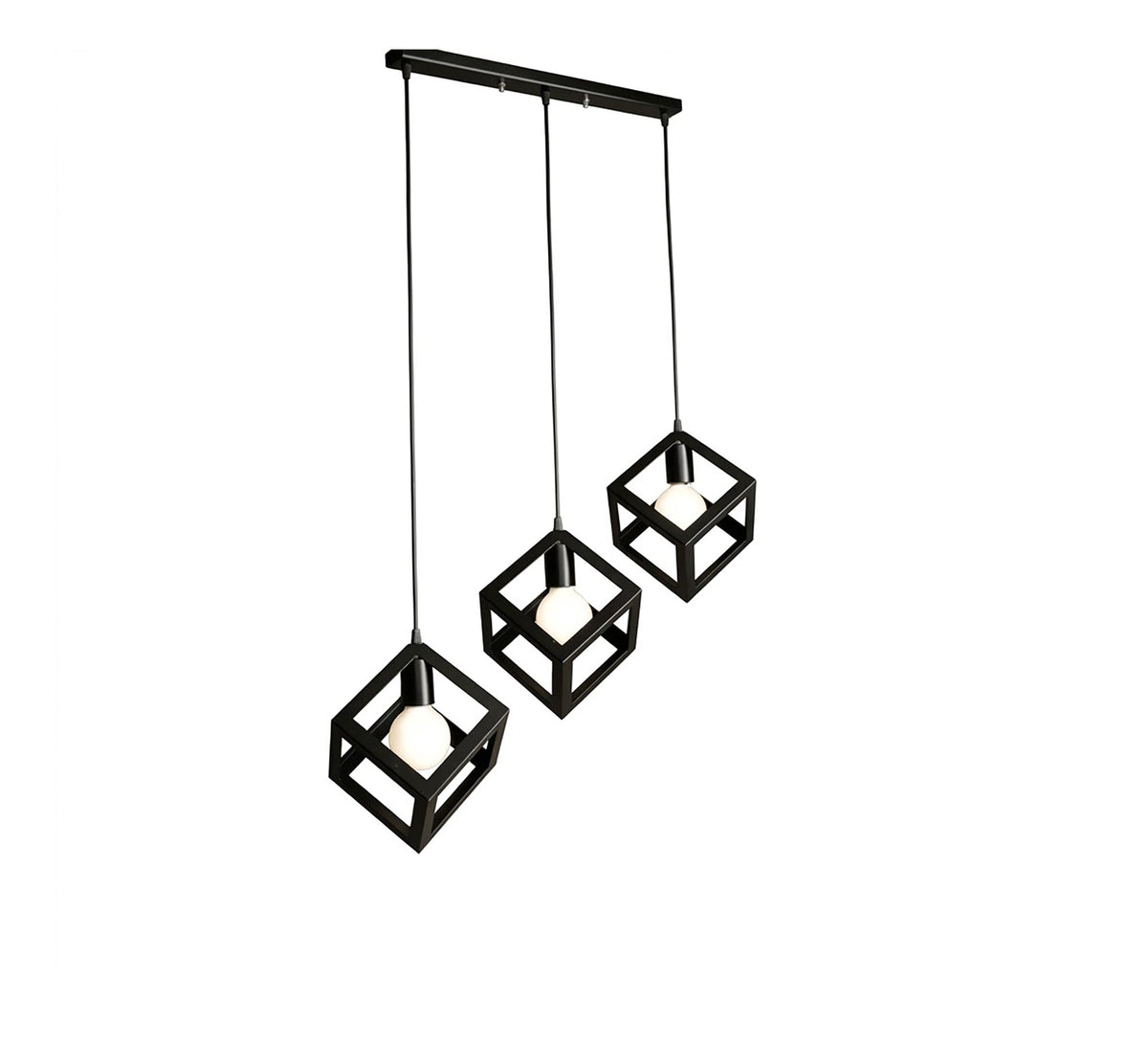 Circular chandelier with three cubes in vibrant colors - Vitrine Furniture - Ceiling lights