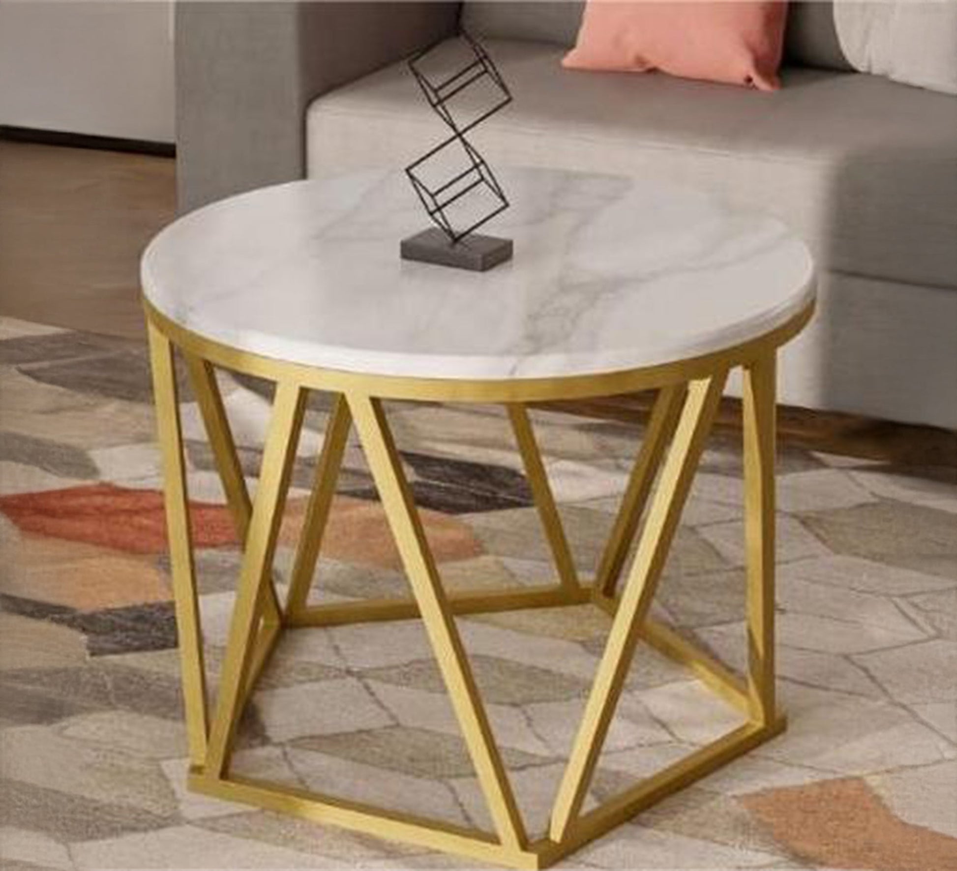 Circular coffee table with a pentagonal base - Vitrine Furniture - Furniture