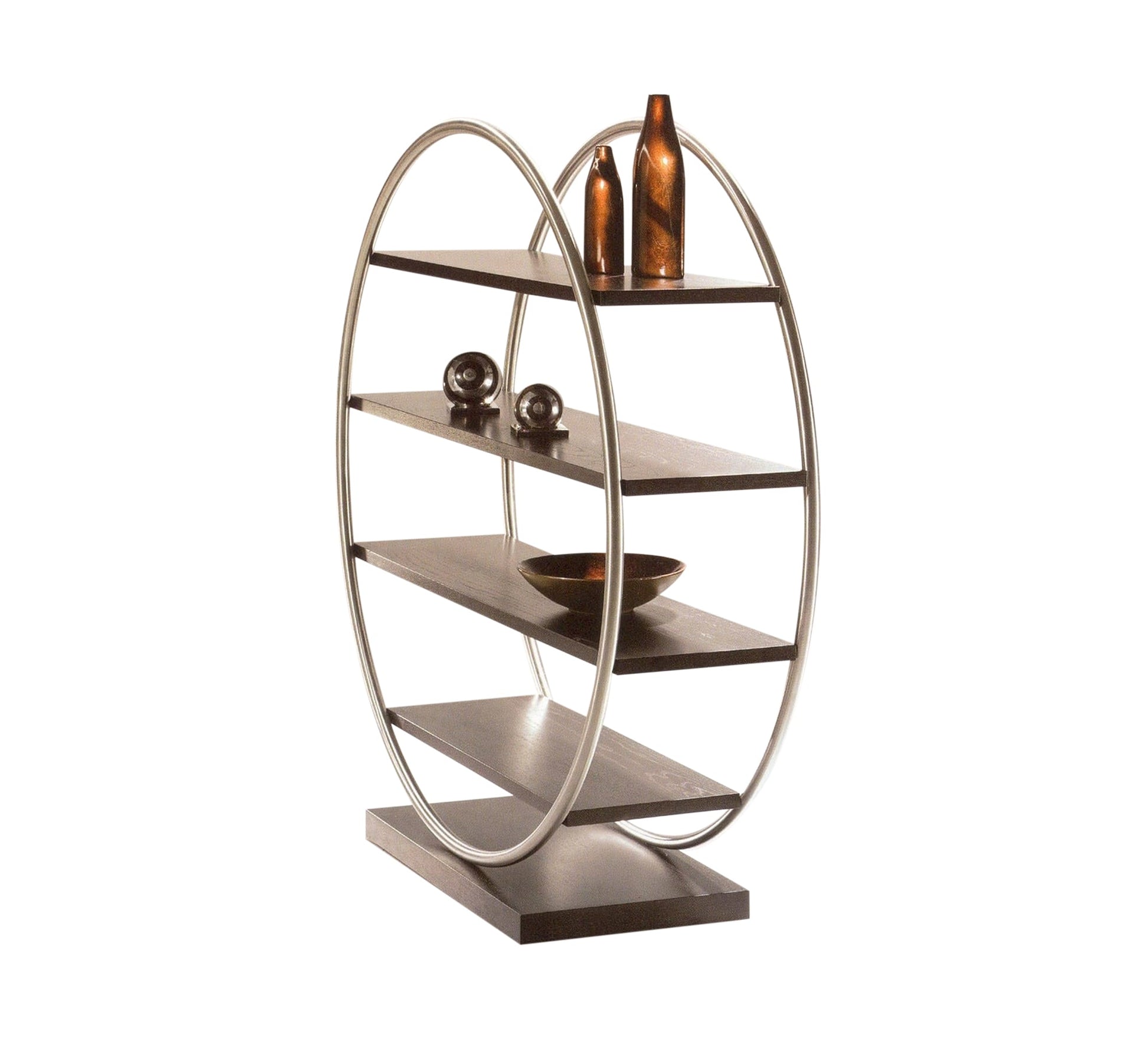 Circular console with four wooden shelves - Vitrine Furniture - Furniture
