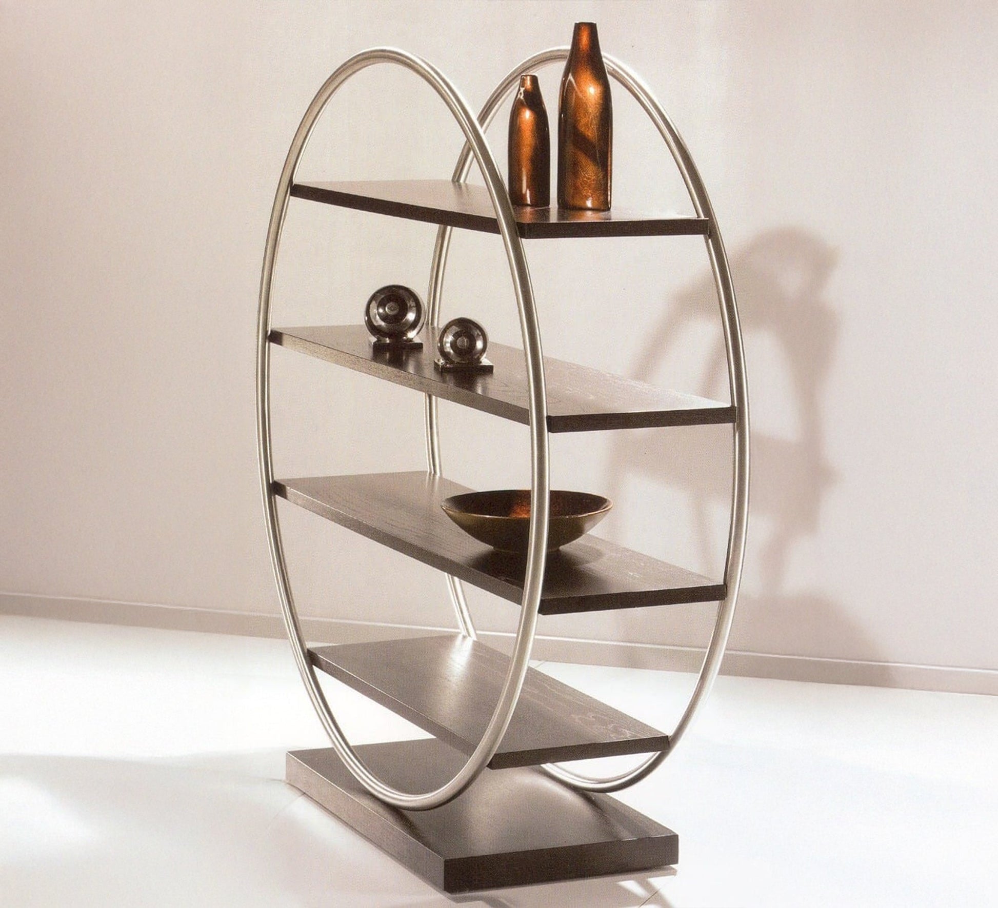 Circular console with four wooden shelves - Vitrine Furniture - Furniture