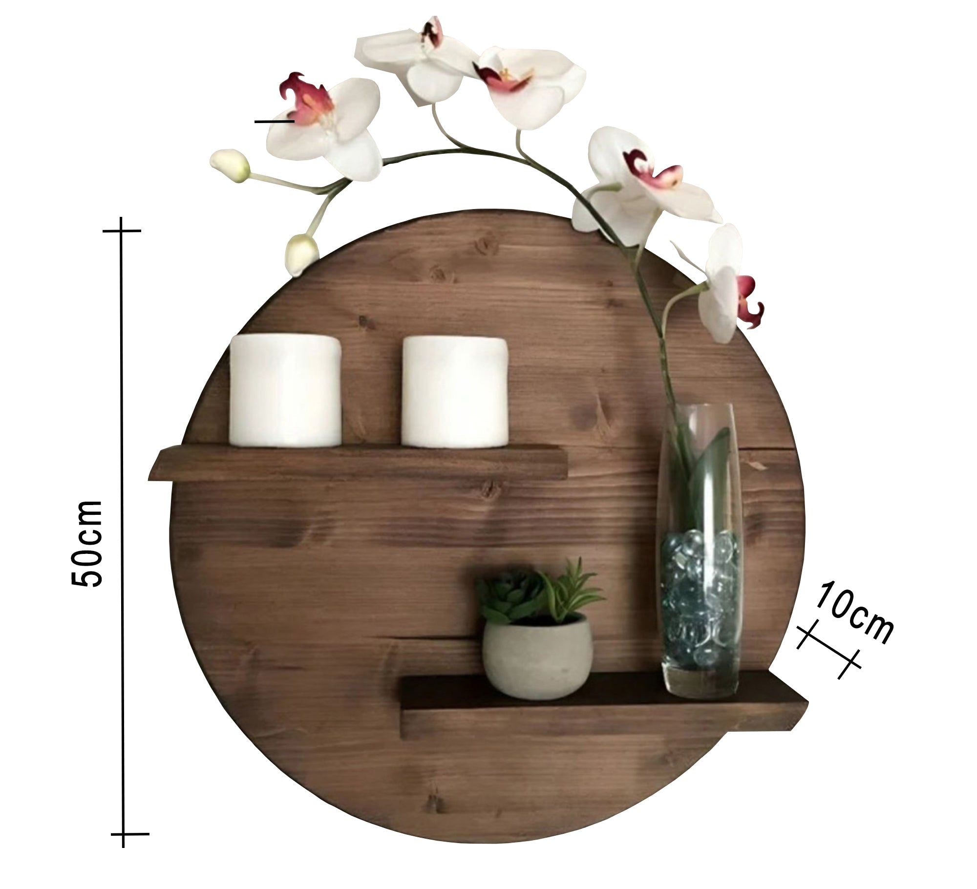 Circular decorative unit with two shelves - Vitrine Furniture - Décor
