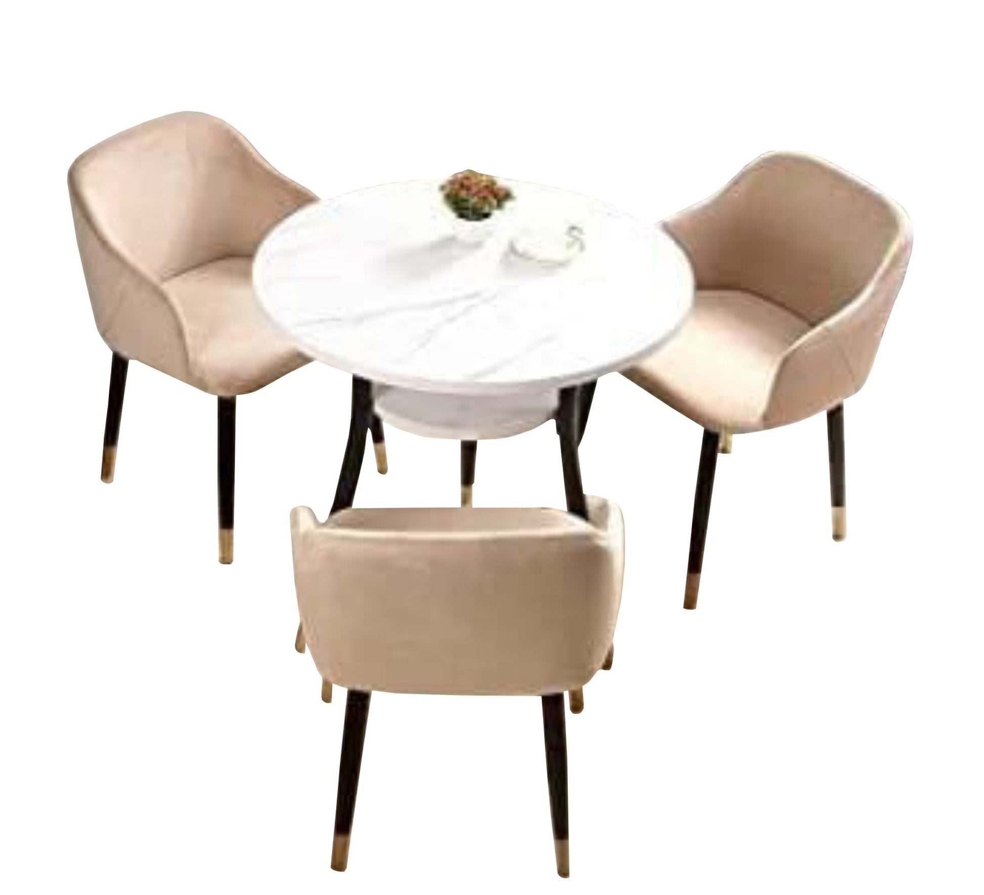 Circular dining table with three chairs - Vitrine Furniture - Furniture