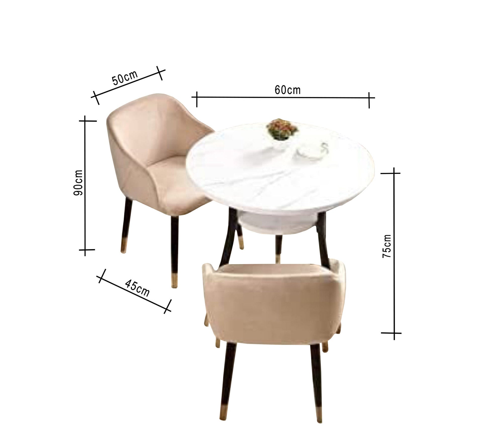 Circular dining table with three chairs - Vitrine Furniture - Furniture