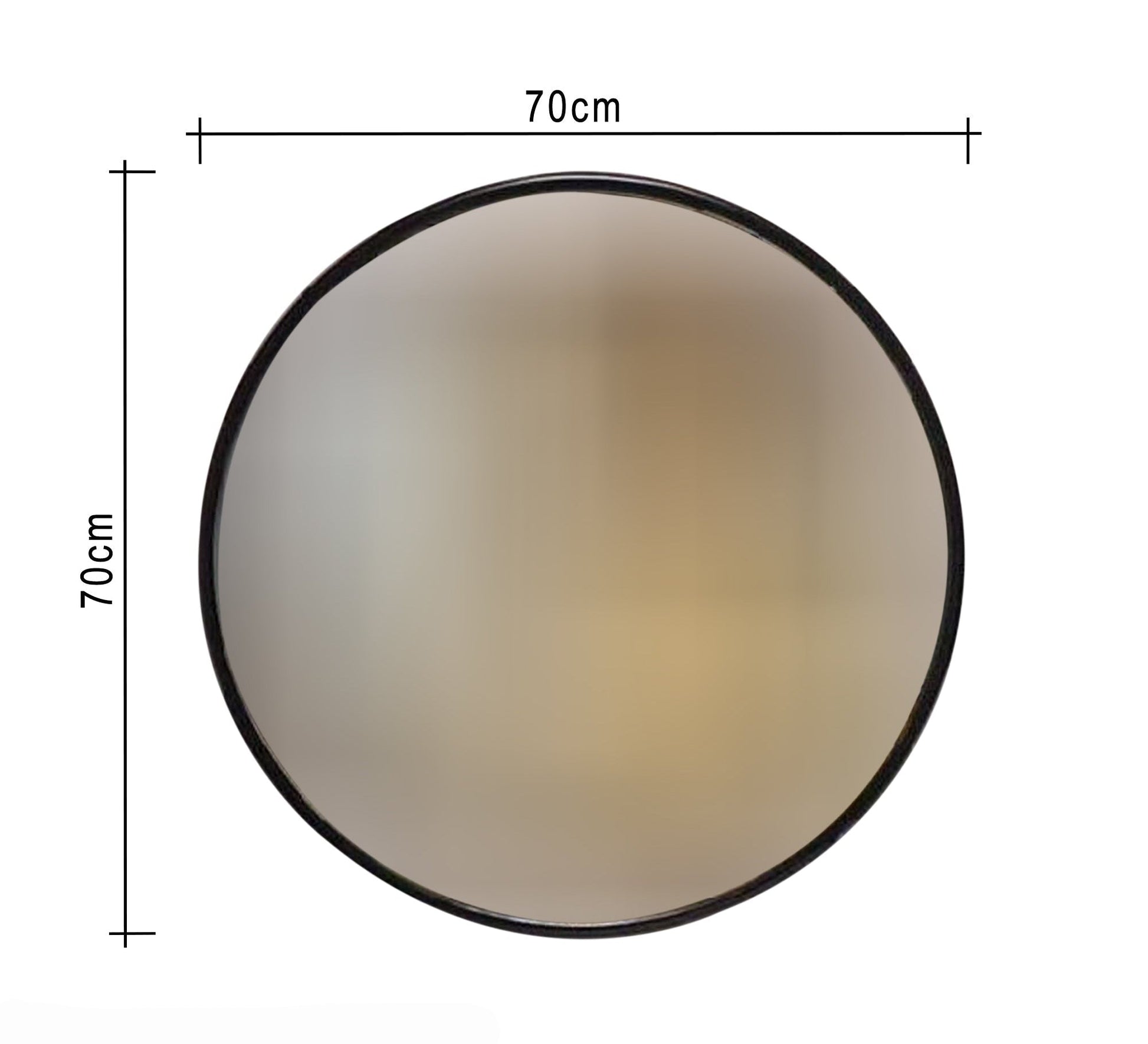 Circular Mirror: 70cm Black Wooden Elegance - Vitrine Furniture - Mirrors